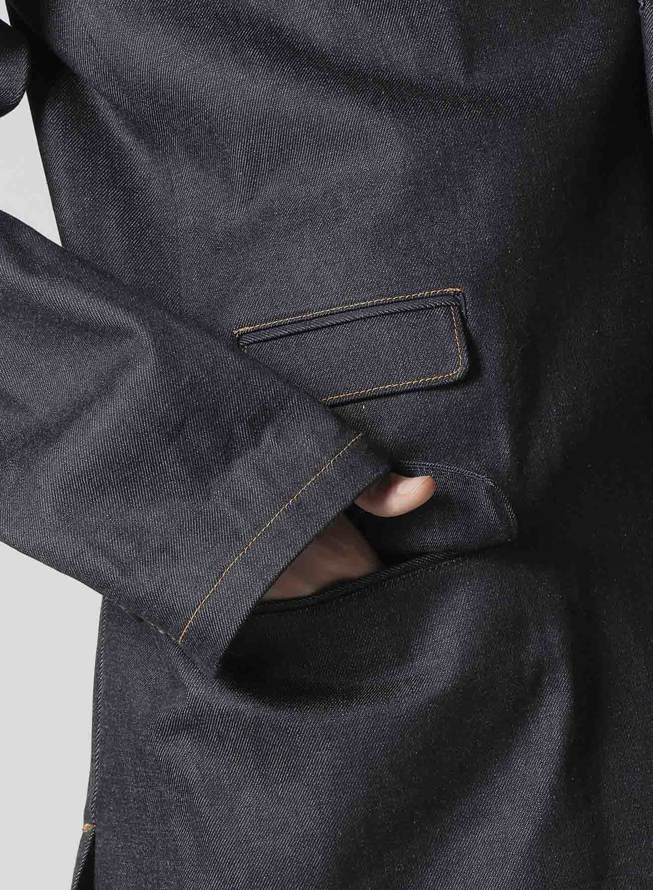 13oz UNEVEN YARN DENIM JACKET WITH 3-BUTTONS COLOR COMBI - Image 6