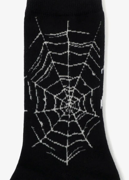 COTTON PLAIN STITCH SPIDER WEB SOCKS - Image 7