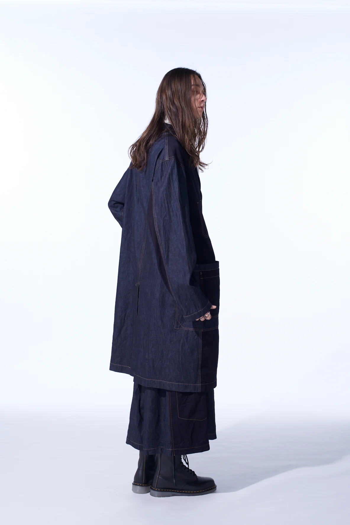 7OZ DENIM CRAZY PATCHWORK SHOP COAT - Image 4