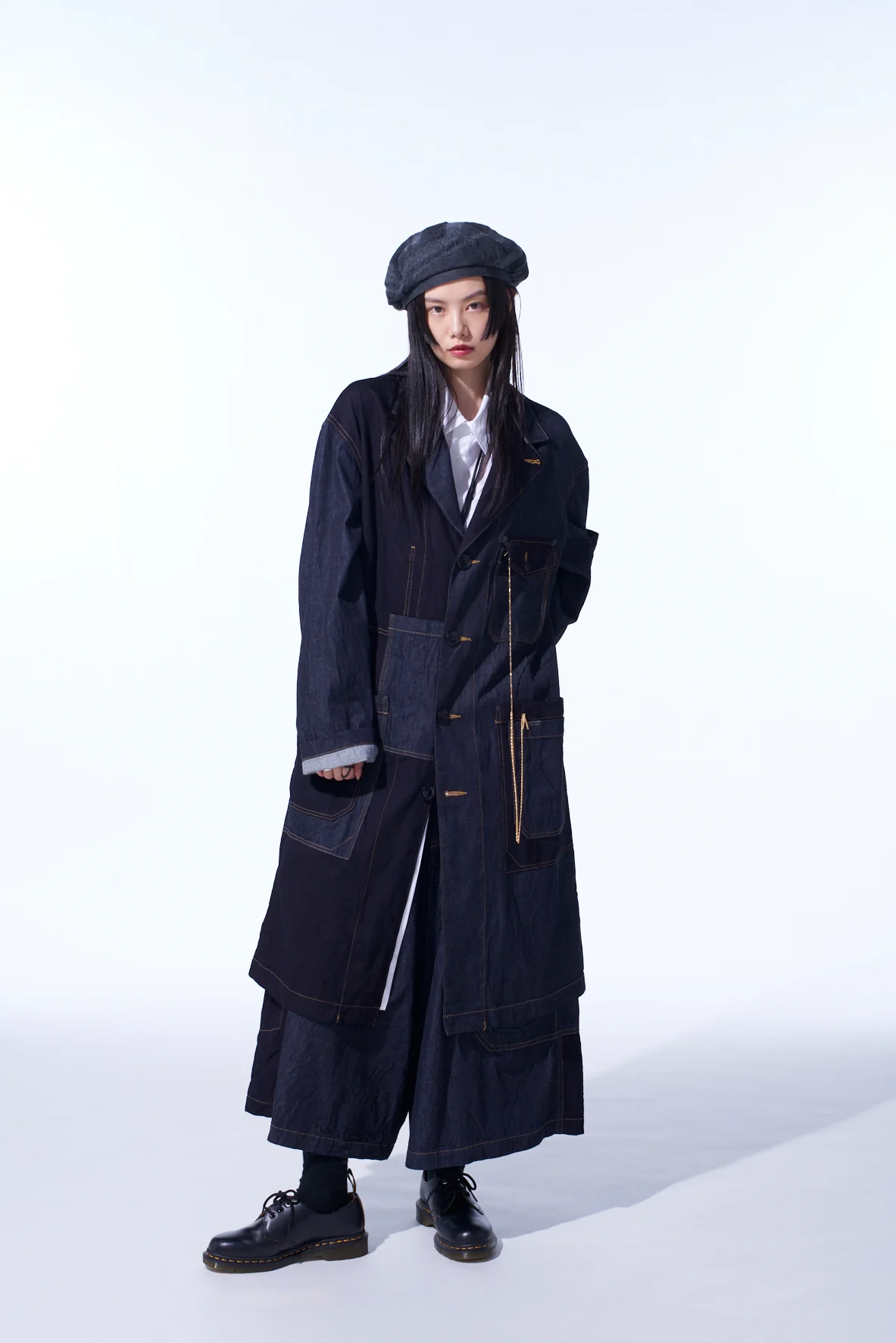 7OZ DENIM CRAZY PATCHWORK SHOP COAT - Image 7