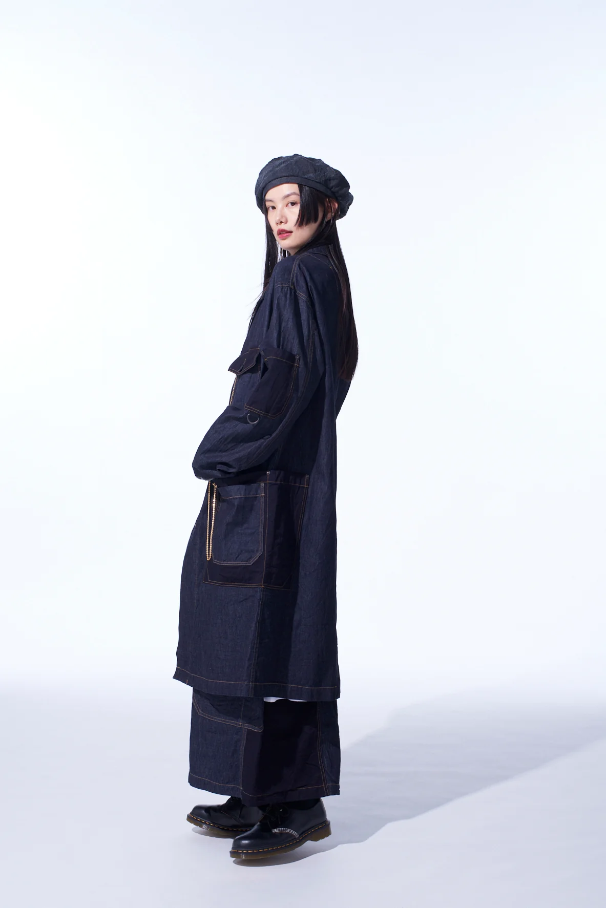 7OZ DENIM CRAZY PATCHWORK SHOP COAT - Image 8