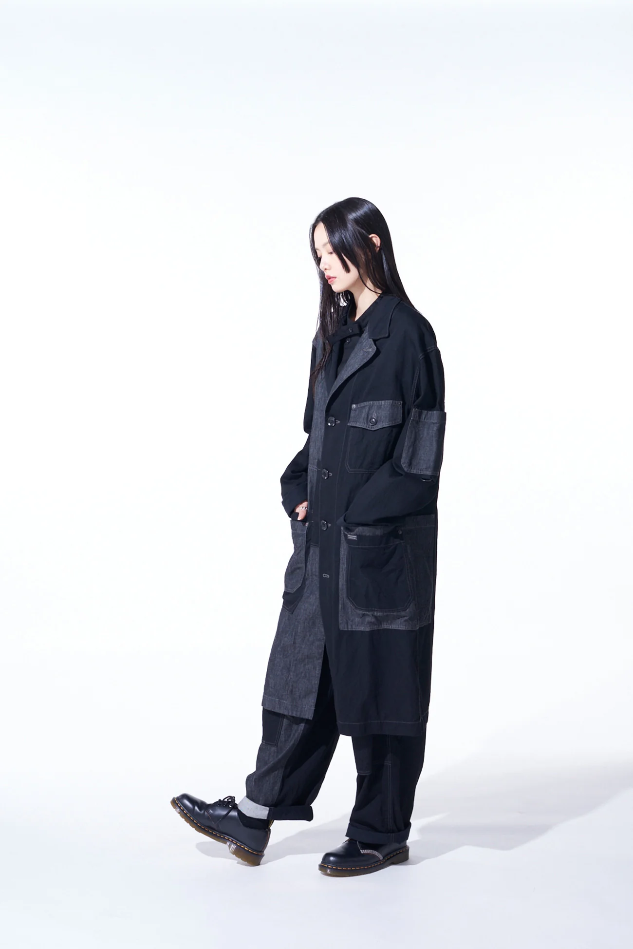 7OZ DENIM CRAZY PATCHWORK SHOP COAT - Image 12