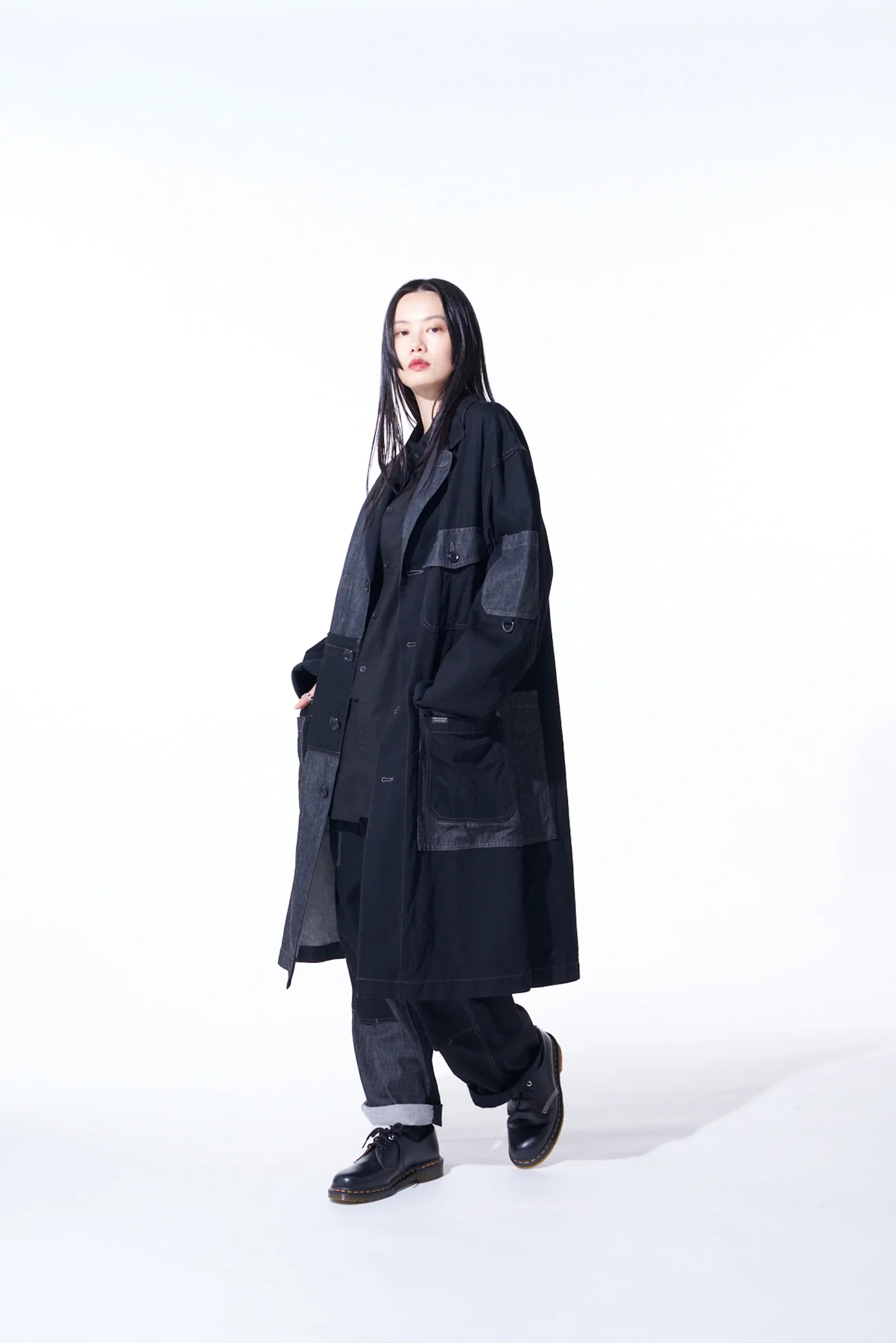 7OZ DENIM CRAZY PATCHWORK SHOP COAT - Image 15