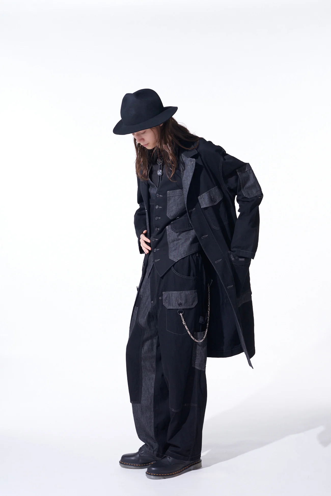 7OZ DENIM CRAZY PATCHWORK SHOP COAT - Image 3