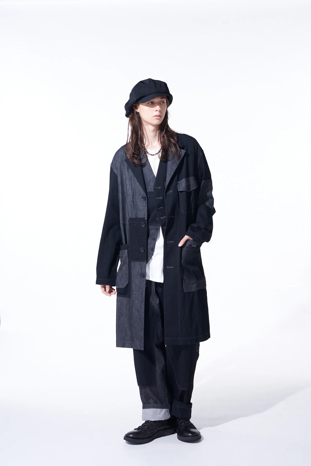 7OZ DENIM CRAZY PATCHWORK SHOP COAT - Image 7