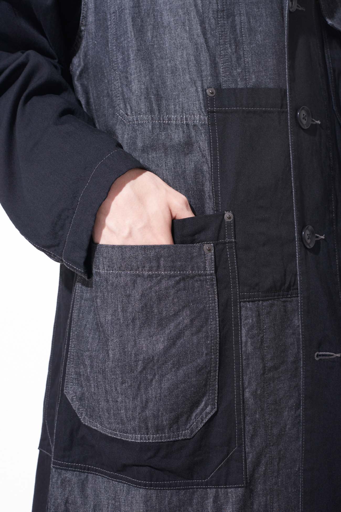 7OZ DENIM CRAZY PATCHWORK SHOP COAT - Image 9