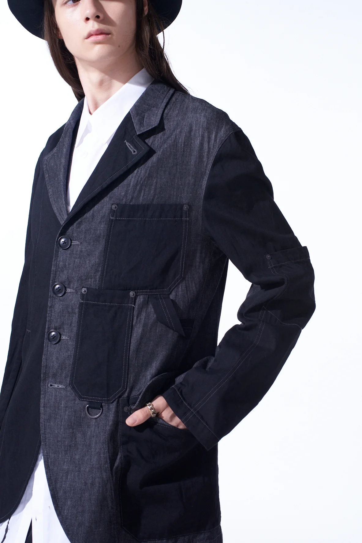 7OZ DENIM CRAZY PATCHWORK JACKET - Image 6