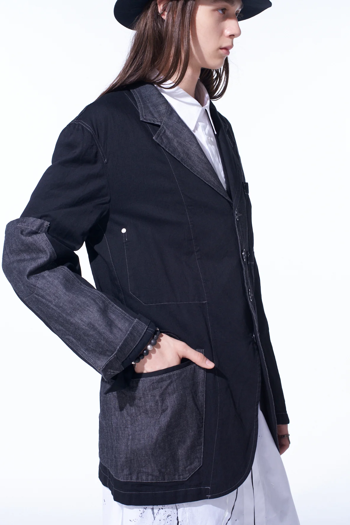 7OZ DENIM CRAZY PATCHWORK JACKET - Image 7