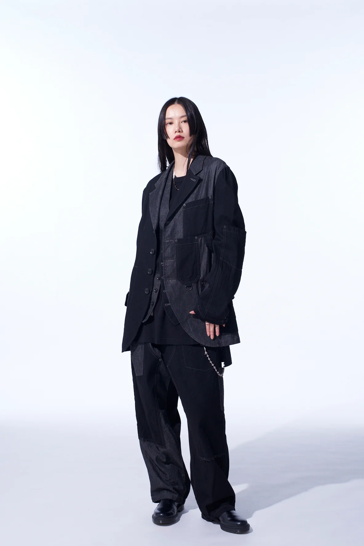 7OZ DENIM CRAZY PATCHWORK JACKET - Image 9