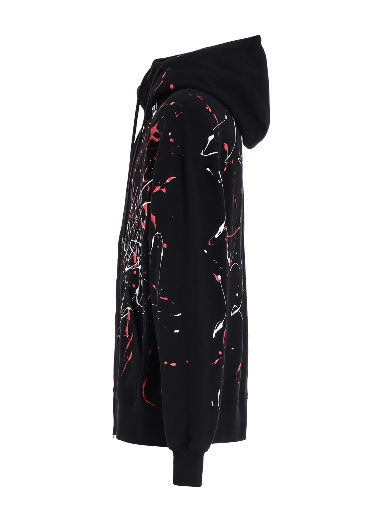 FRENCH TERRY SPLASH PAINTED ZIP-UP HOODIE RED - Image 14