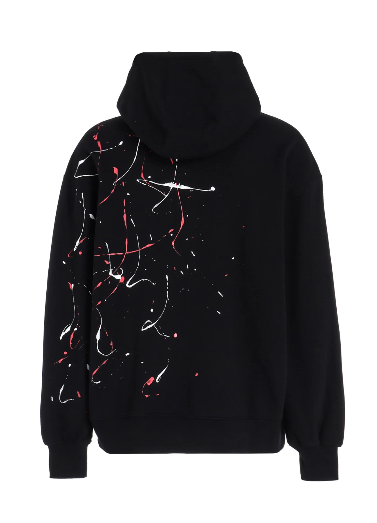 FRENCH TERRY SPLASH PAINTED ZIP-UP HOODIE RED - Image 15