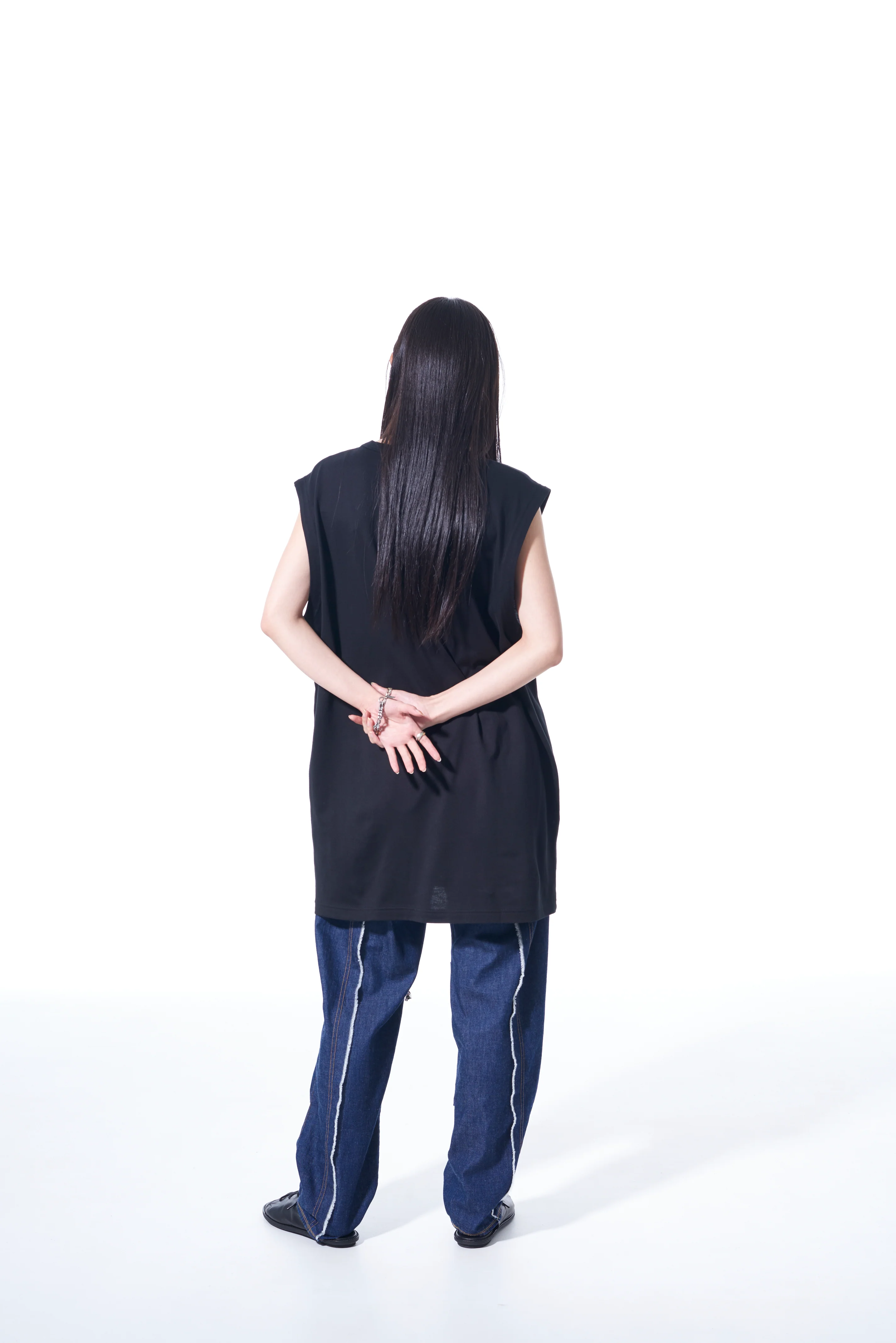 8OZ DENIM PANTS WITH RIPPED LINE DETAIL - Image 5