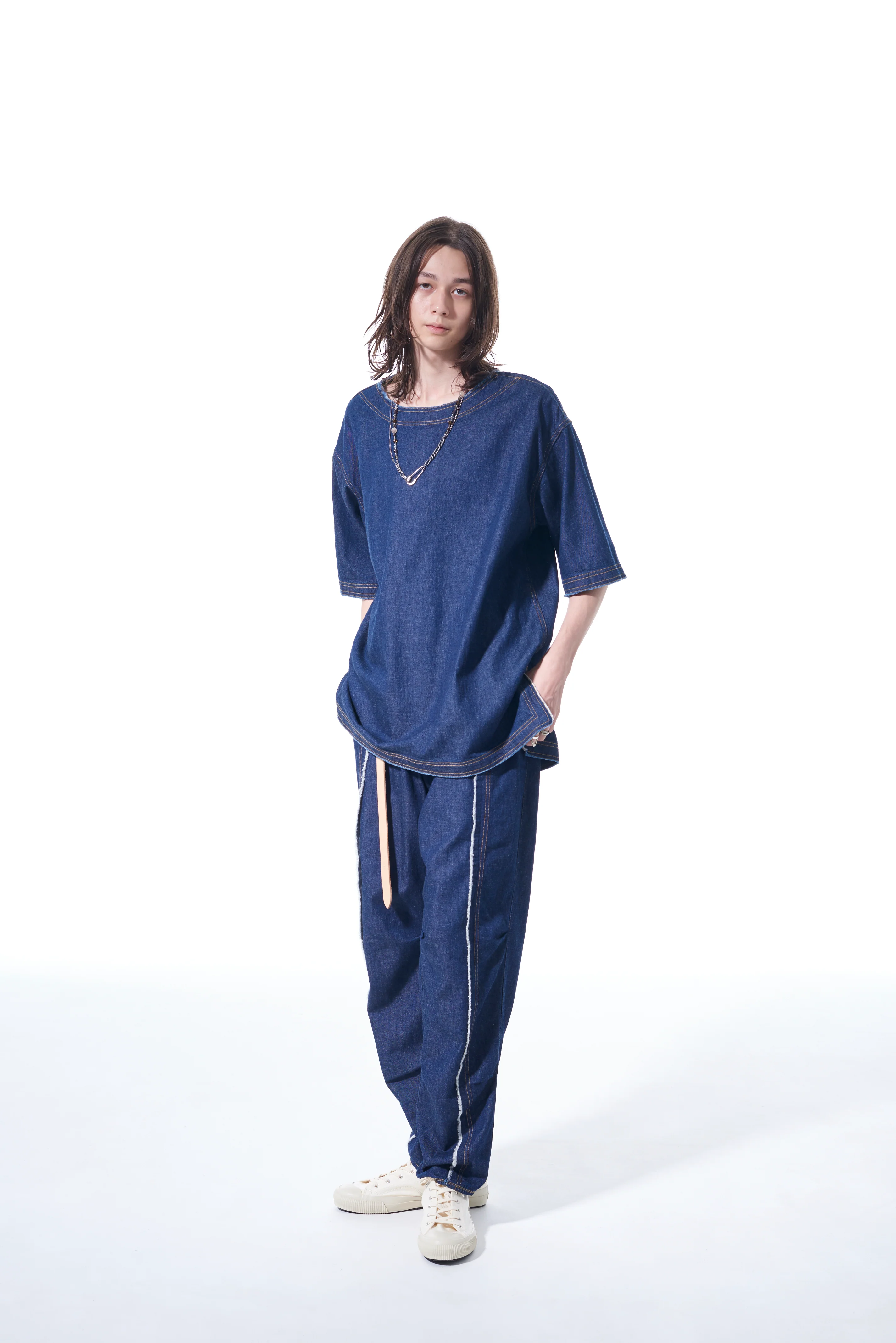 8OZ DENIM PANTS WITH RIPPED LINE DETAIL - Image 6