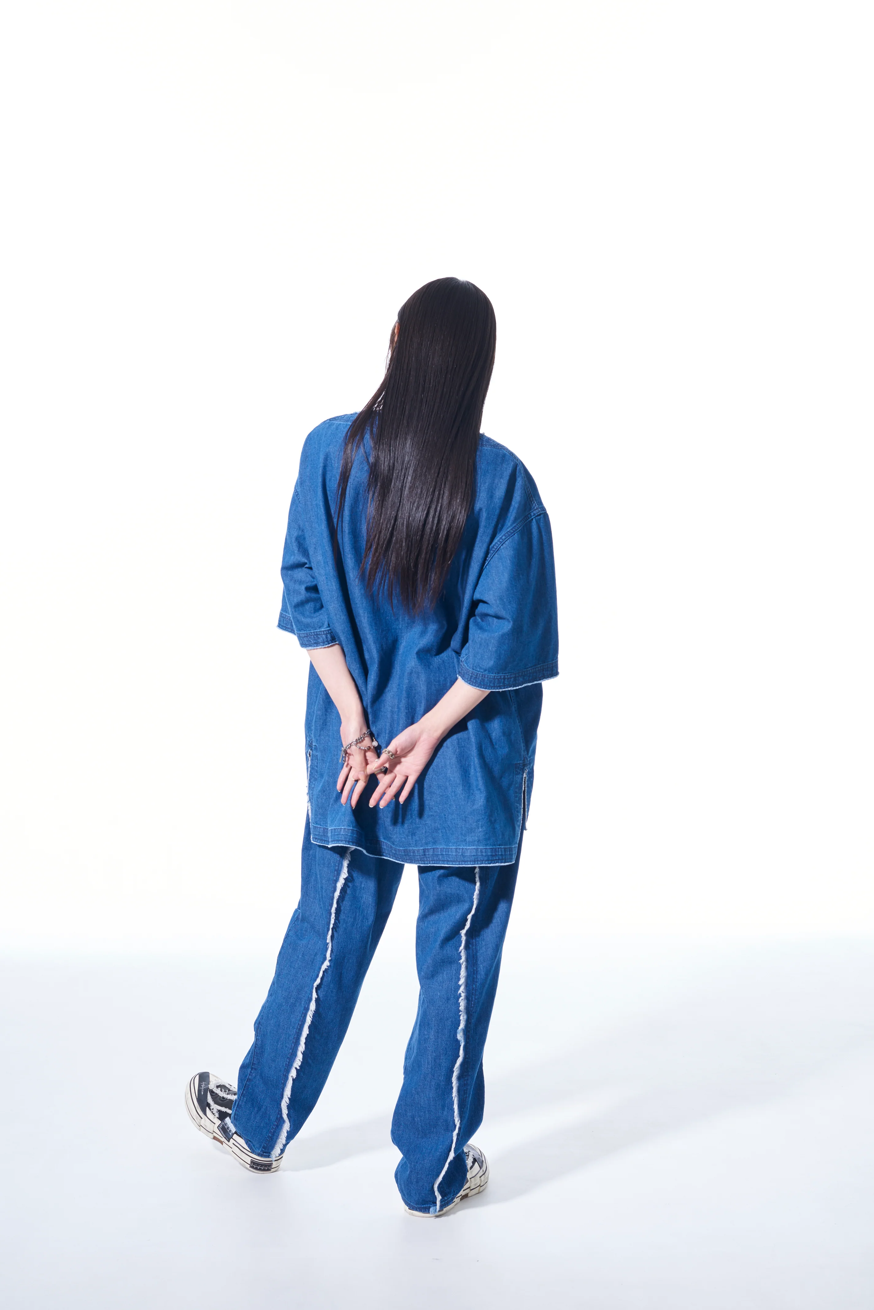 8OZ DENIM PANTS WITH RIPPED LINE DETAIL - Image 9