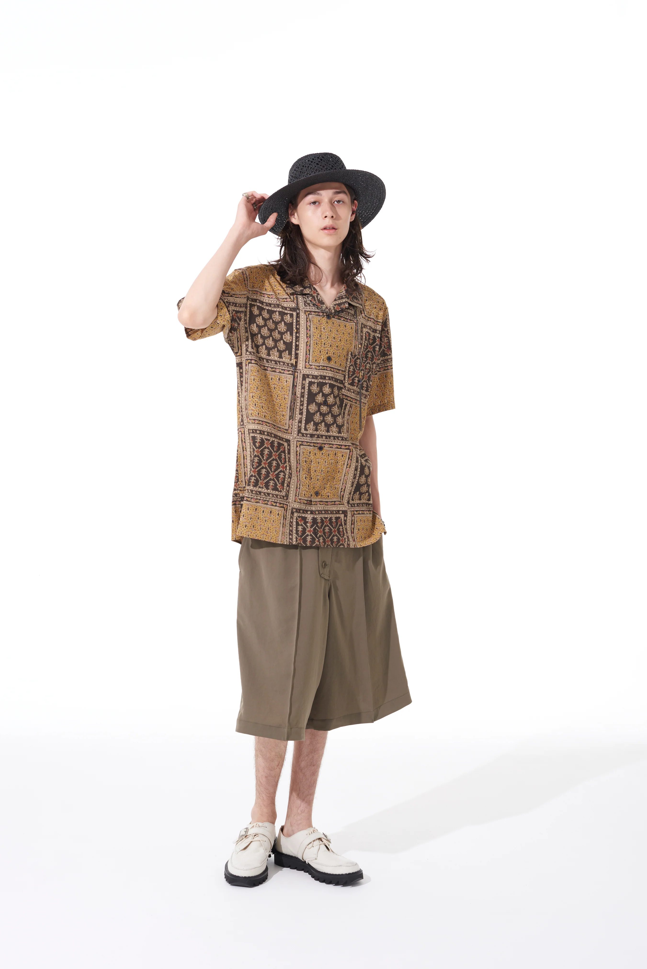 POLYESTER WASHER TWILL BUTTON-UP SHORTS - Image 5