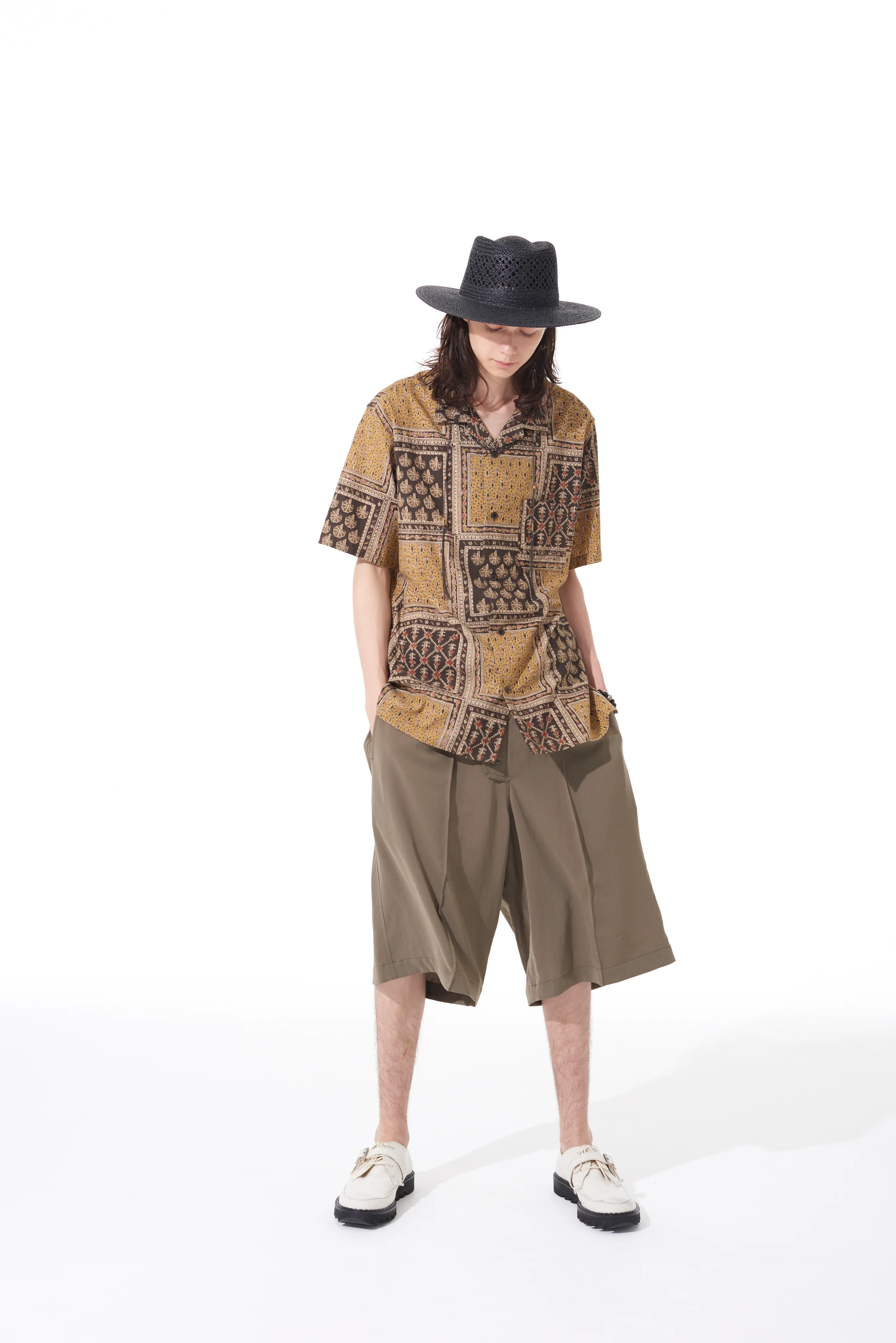 POLYESTER WASHER TWILL BUTTON-UP SHORTS - Image 6