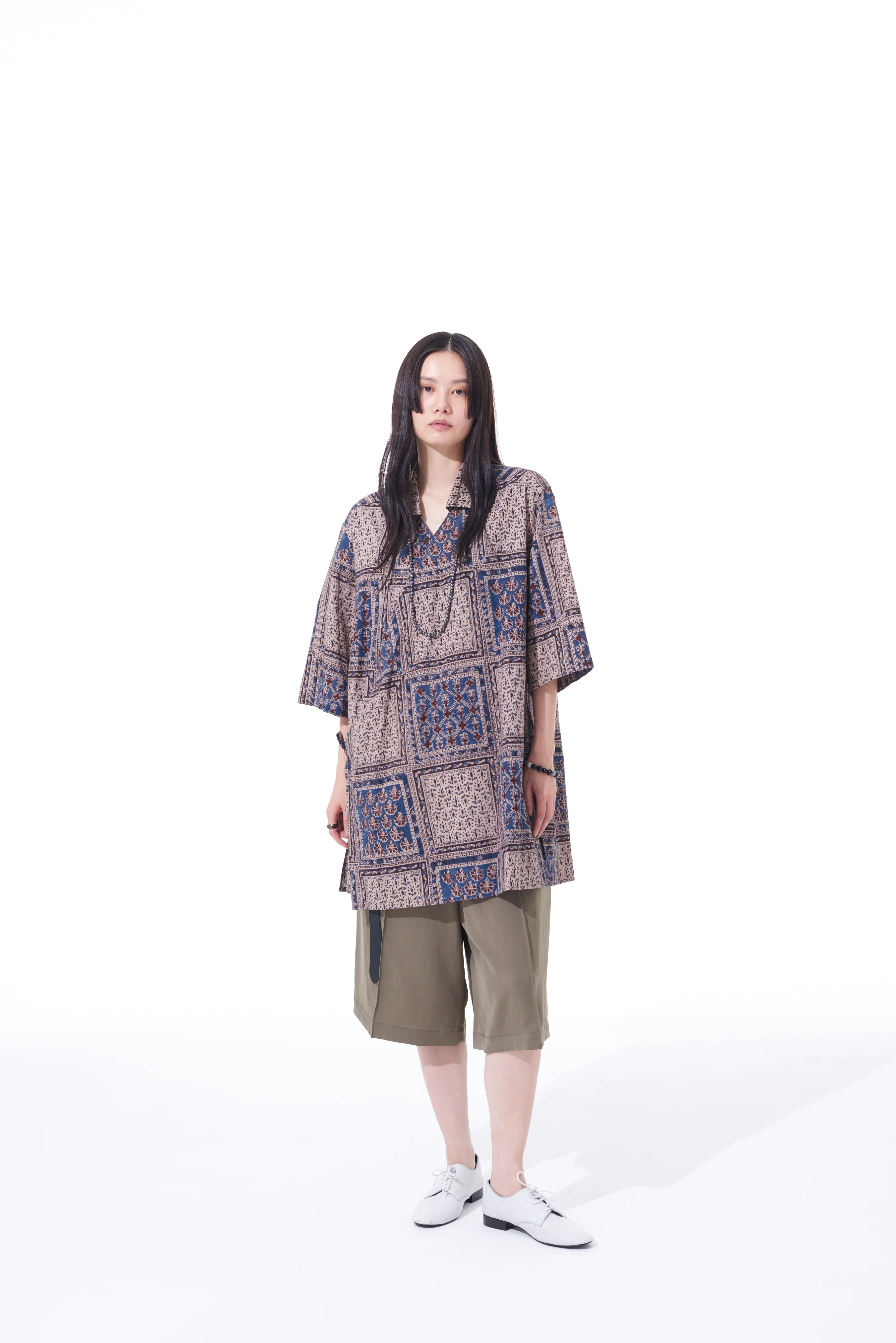 POLYESTER WASHER TWILL BUTTON-UP SHORTS - Image 7