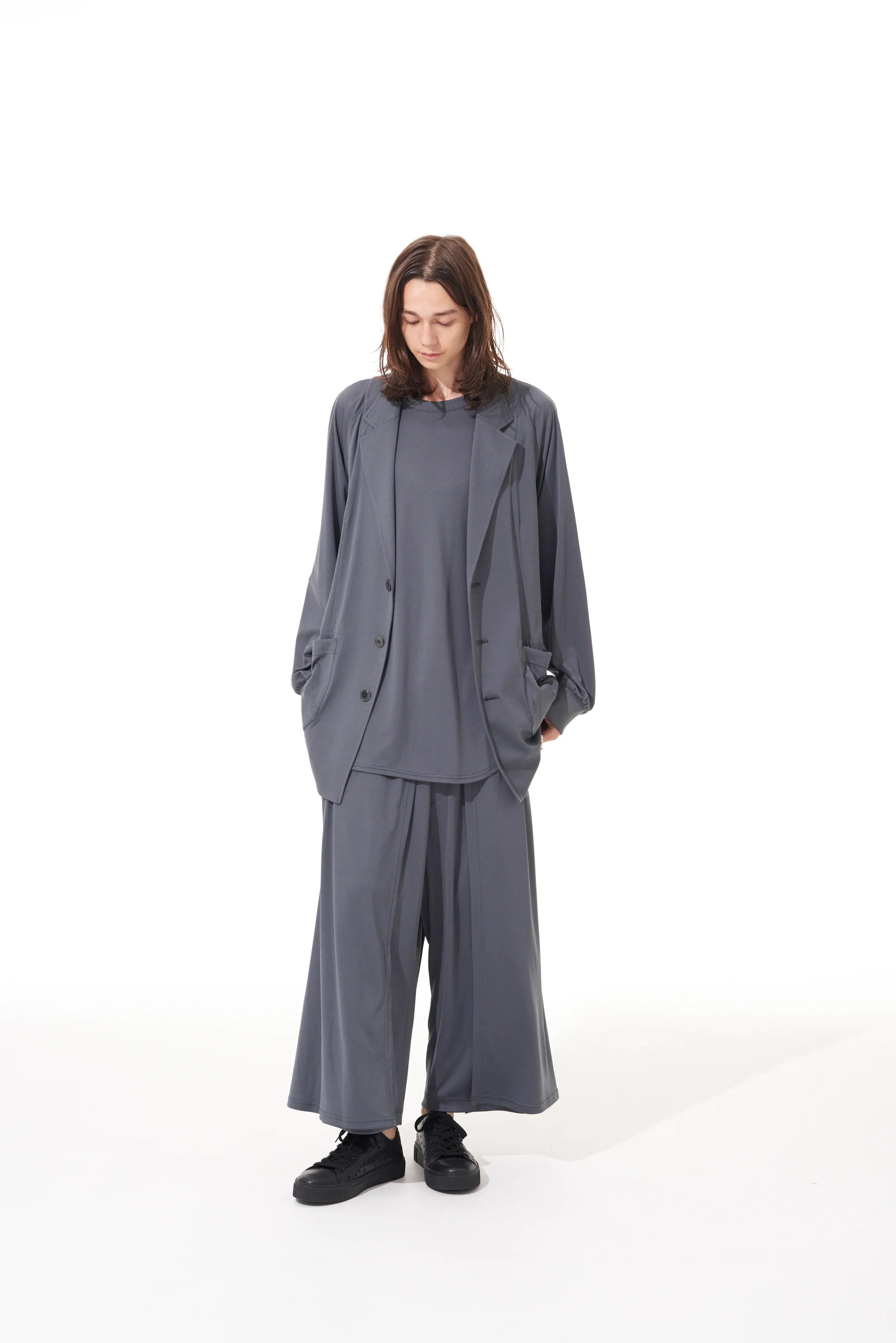 HIGH-GAUGE POLYESTER SMOOTH JERSEY  LAYERED PANTS - Image 5