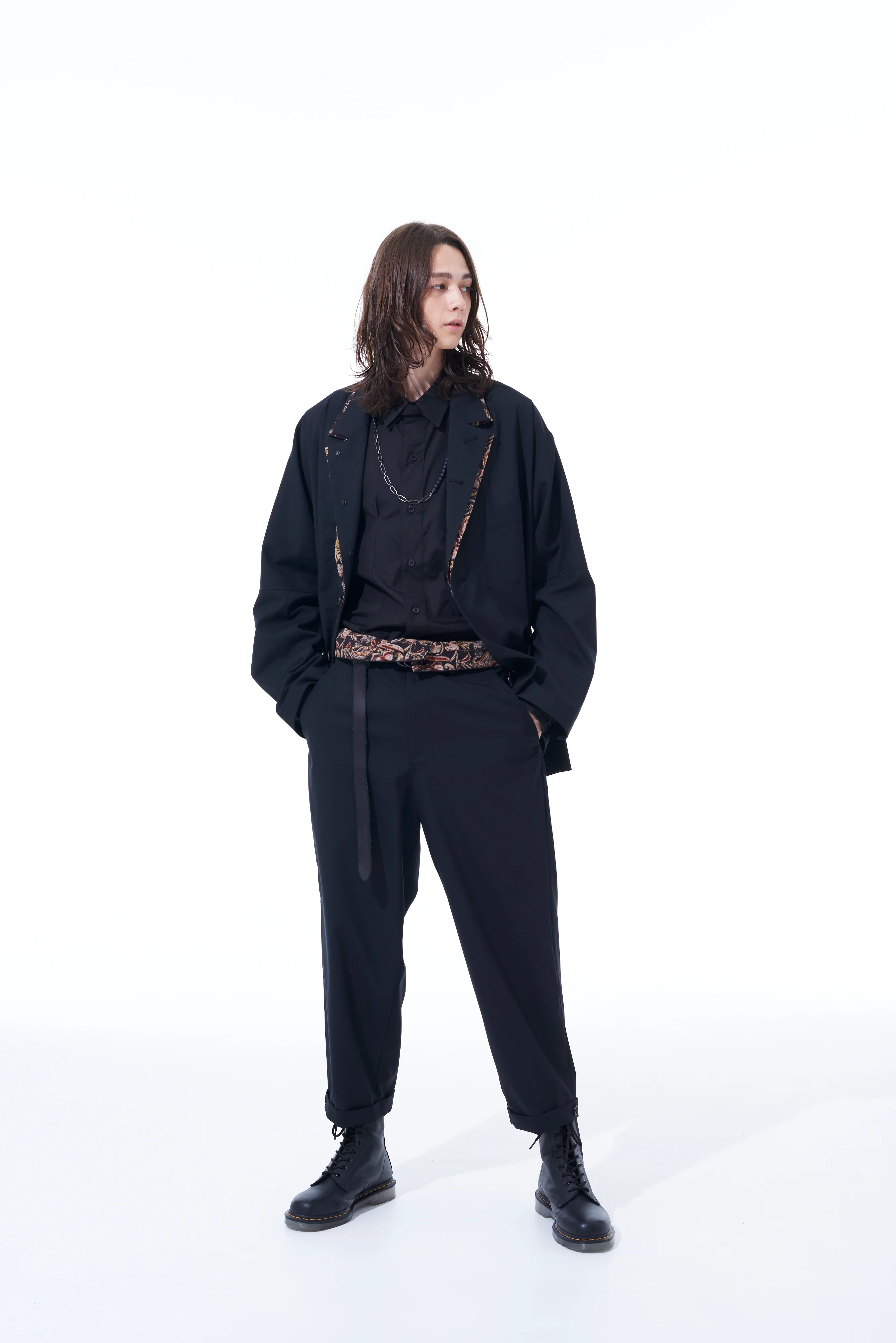 WOOL/POLYESTER TROPICAL CLOTH + INDIAN BLOCK PAISLEY PRINT THAI-STYLE PANTS - Image 11