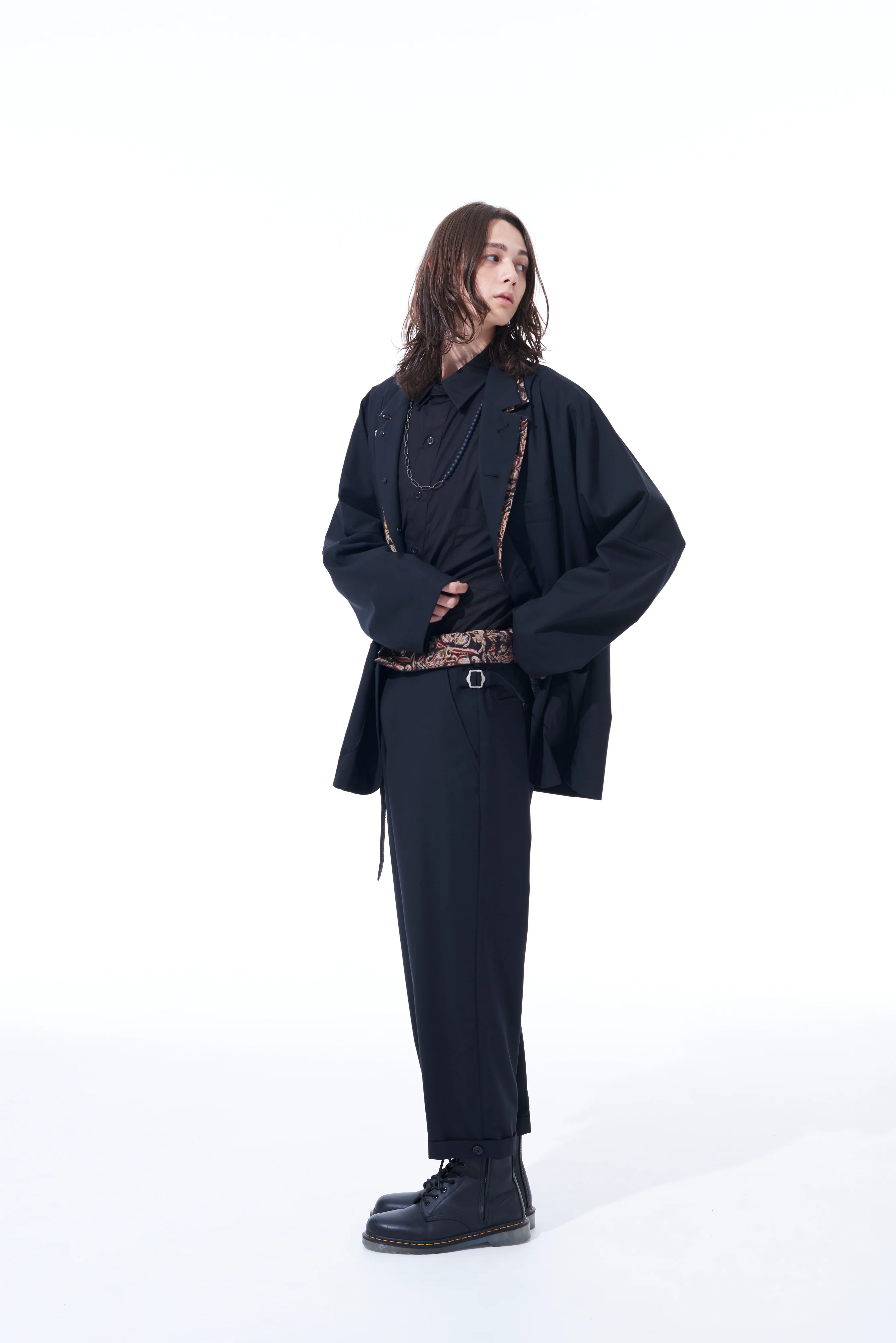 WOOL/POLYESTER TROPICAL CLOTH + INDIAN BLOCK PAISLEY PRINT THAI-STYLE PANTS - Image 8