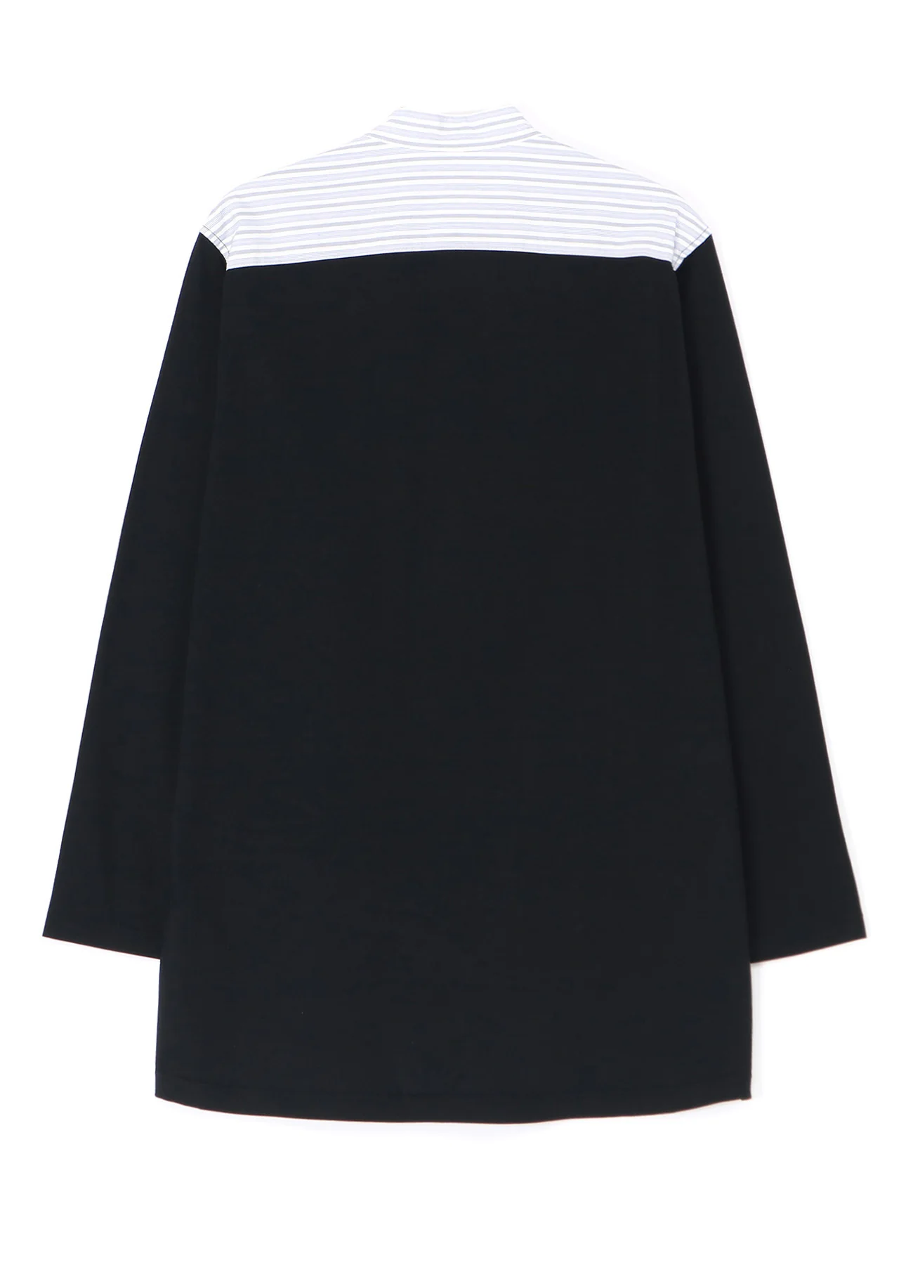 40/2 COTTON JERSEY + STRIPED FABRIC CHEST PIN TUCKED SHIRT - Image 13