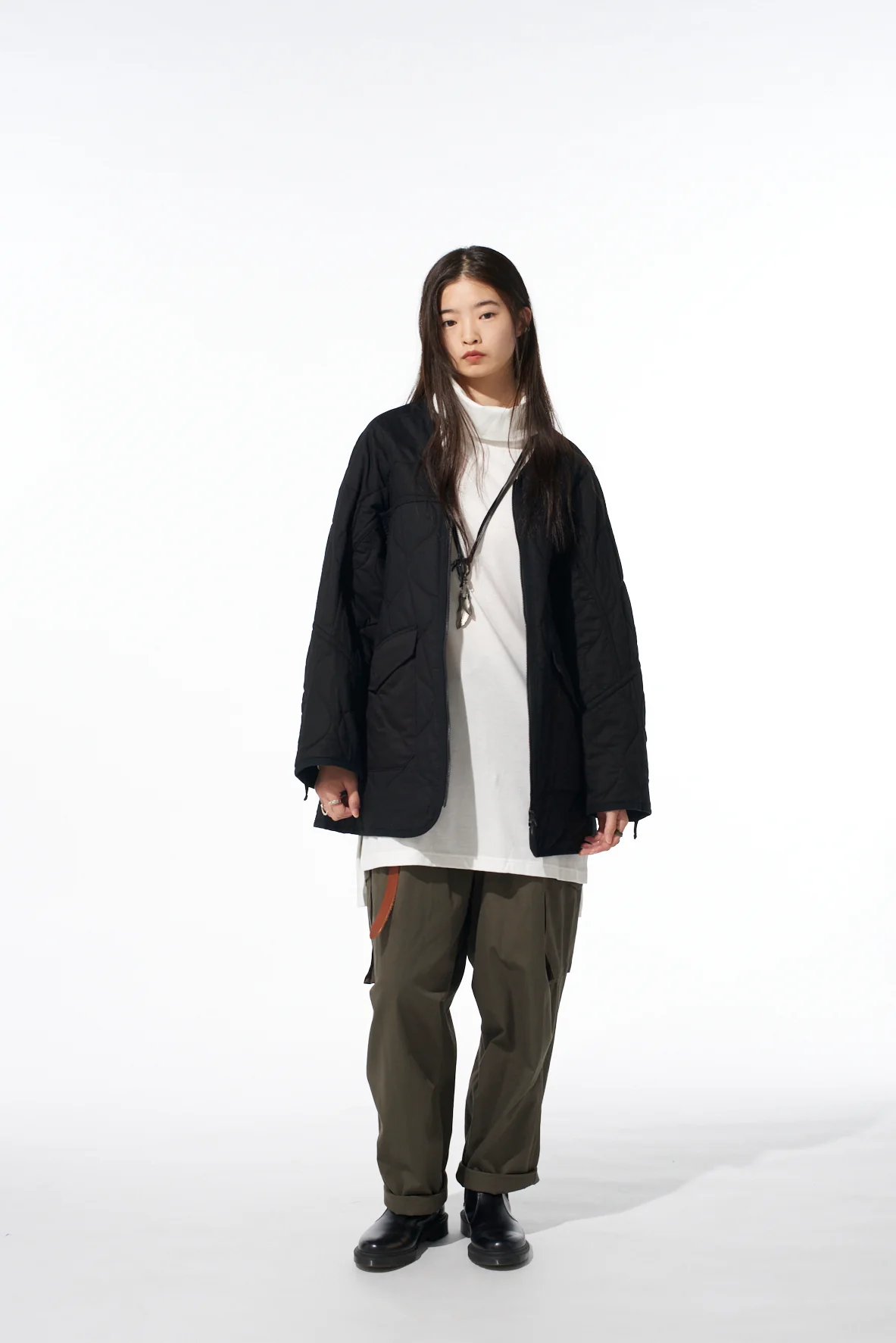 COTTON TWILL KNEE TUCK CARGO PANTS - Image 9