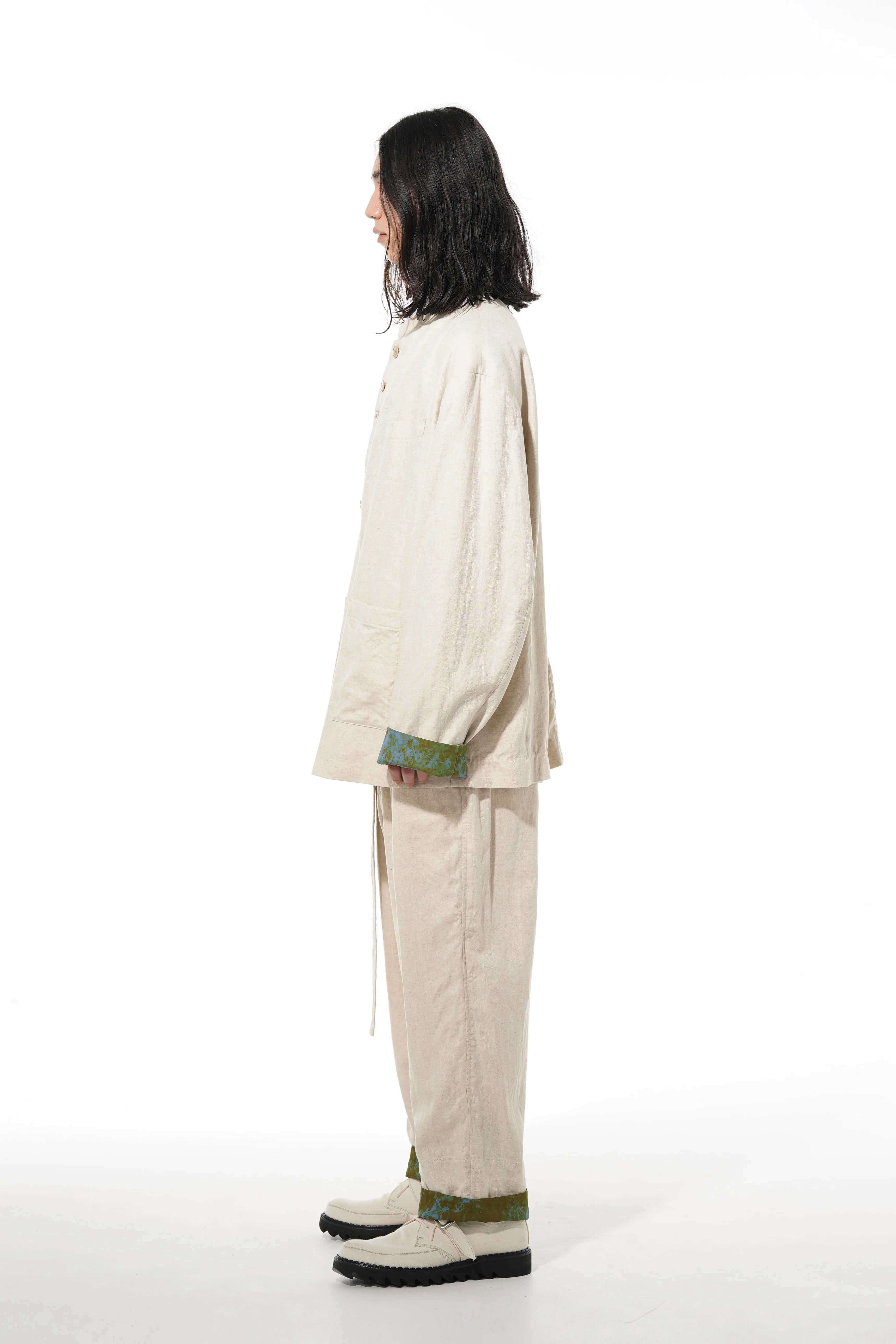 LI/C WASHER TWILL TIE DYE 2-TUCK TAPERED BELT PANTS - Image 3