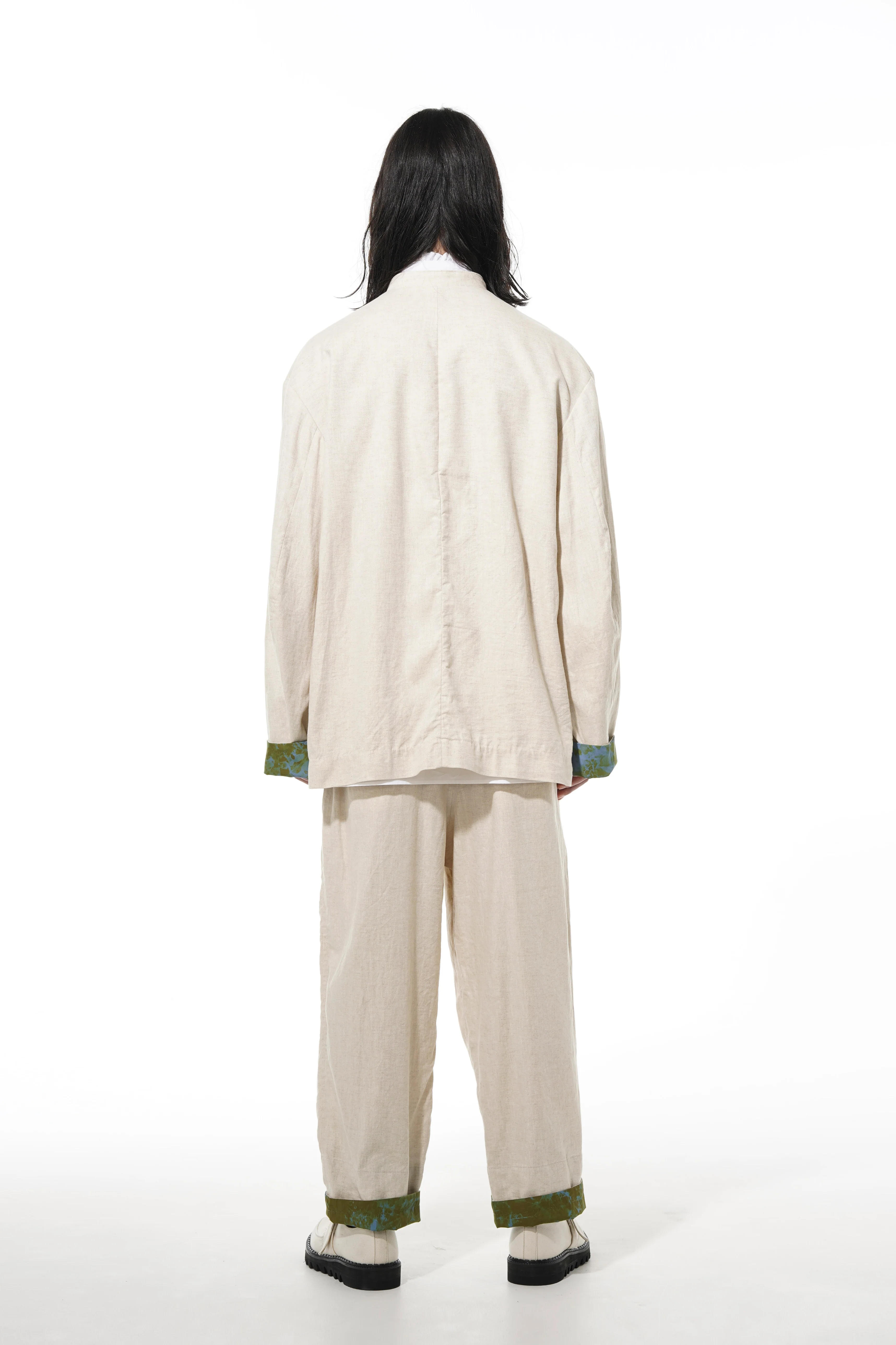 LI/C WASHER TWILL TIE DYE 2-TUCK TAPERED BELT PANTS - Image 4