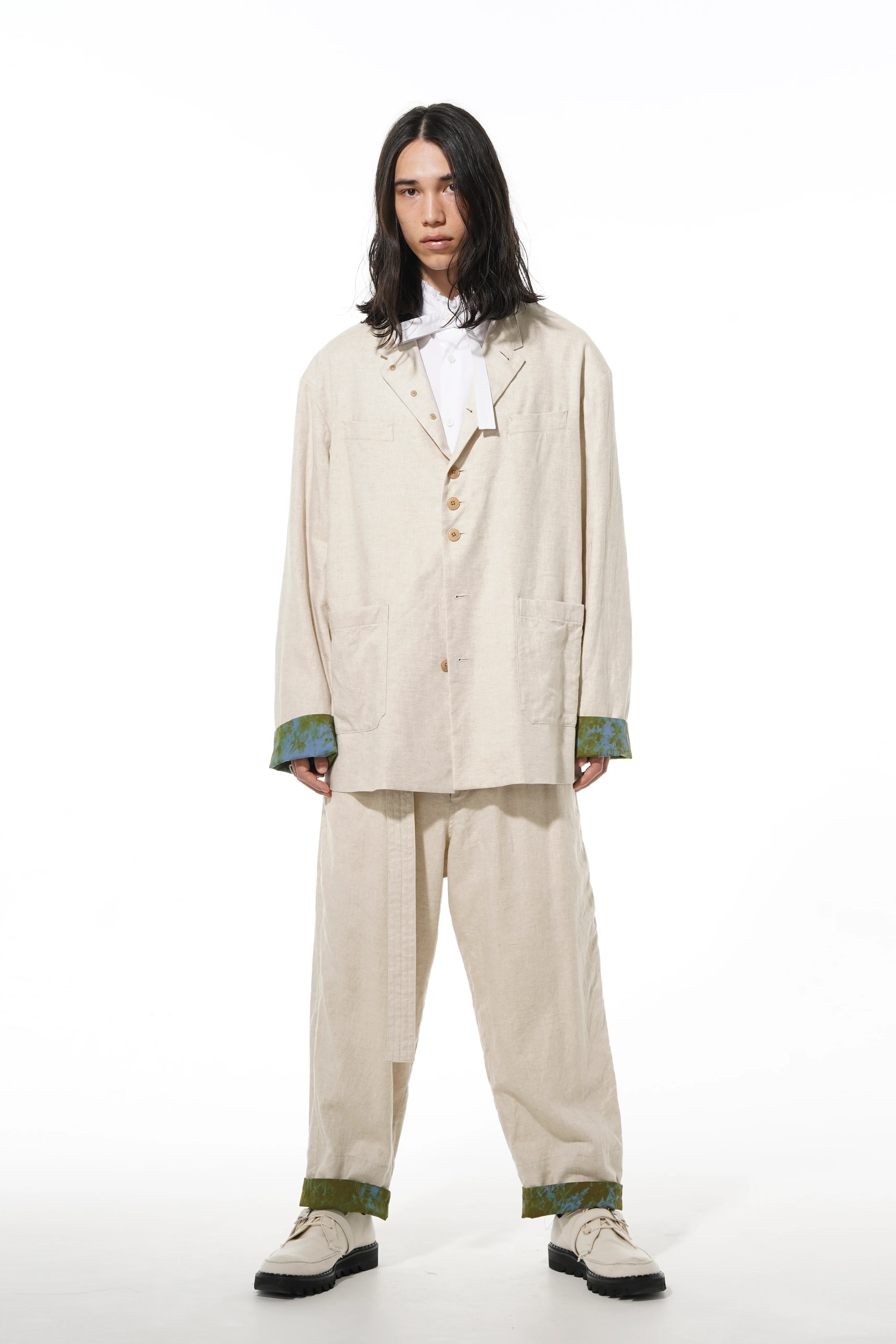 LI/C WASHER TWILL TIE DYE 2-TUCK TAPERED BELT PANTS - Image 6