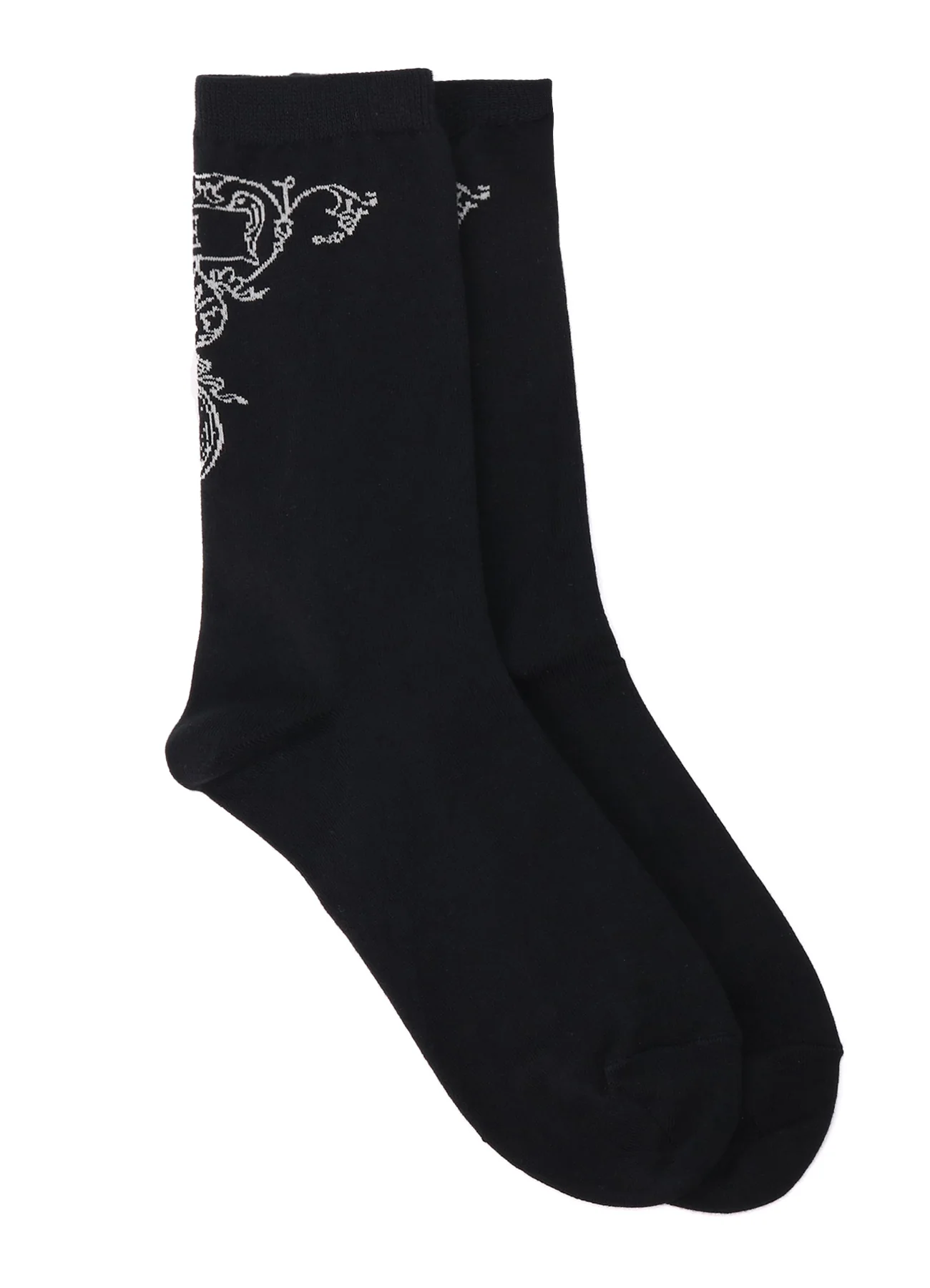 COTTON PLAIN STITCH BAROQUE PATTERN SOCKS - Image 4