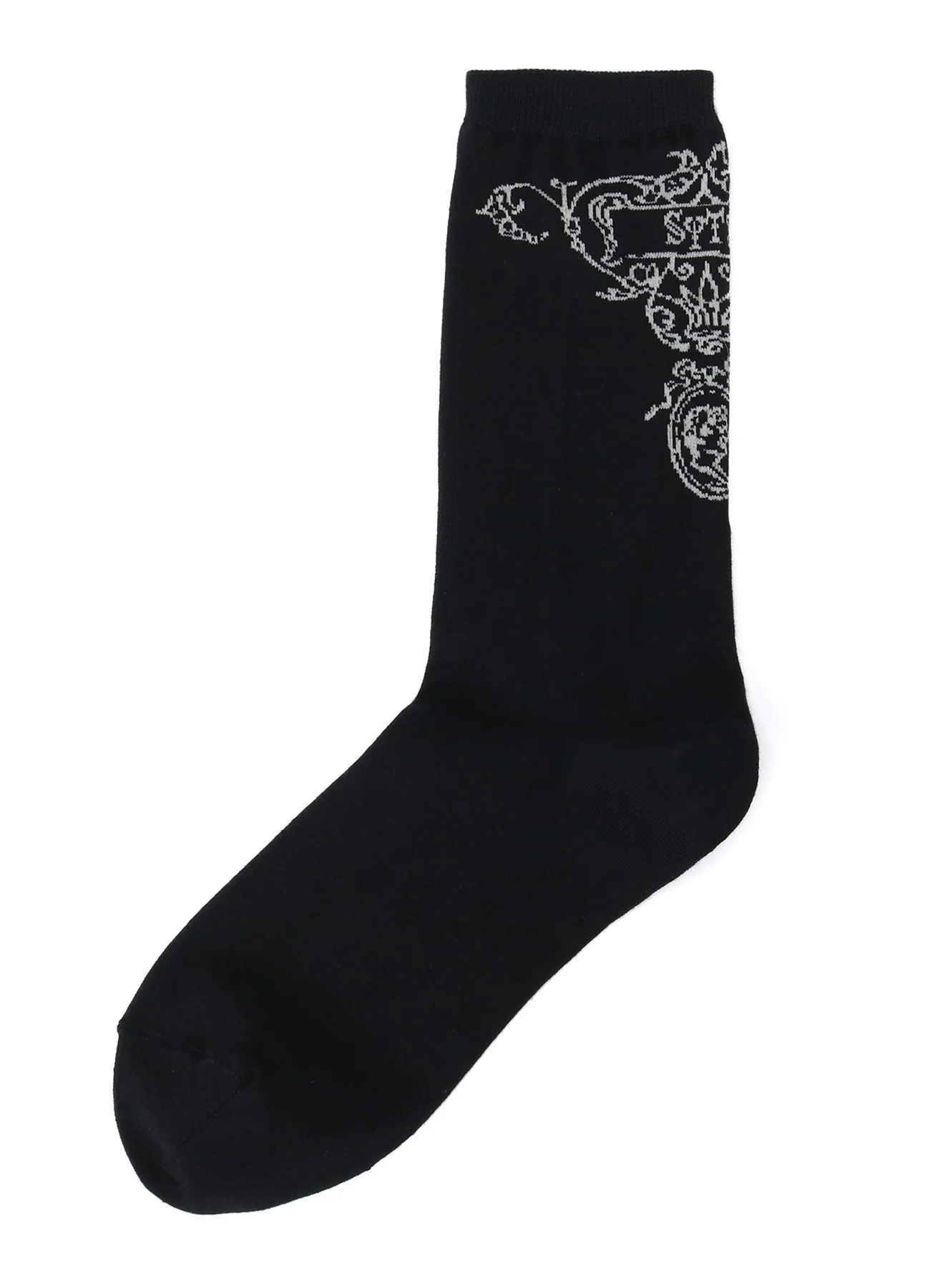 COTTON PLAIN STITCH BAROQUE PATTERN SOCKS - Image 6