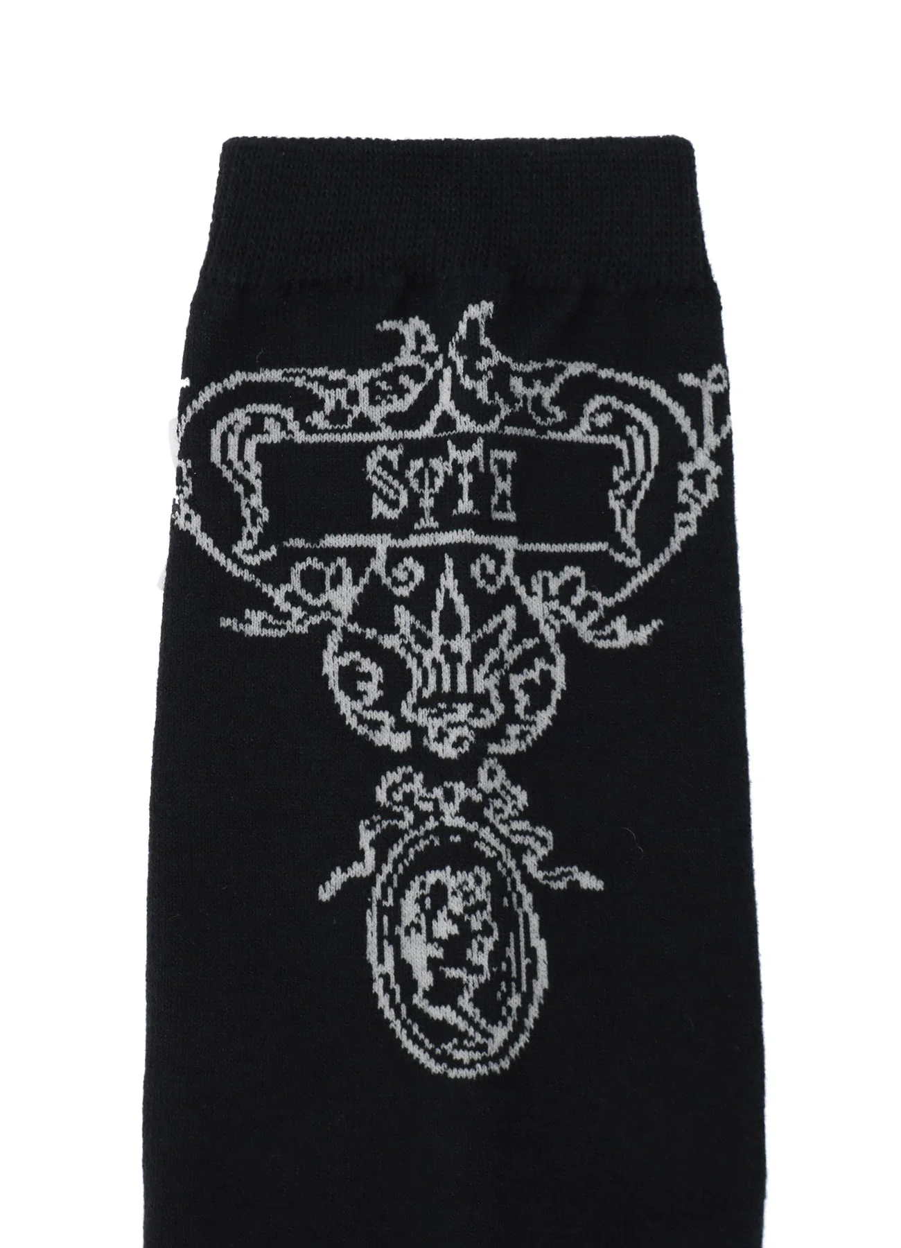 COTTON PLAIN STITCH BAROQUE PATTERN SOCKS - Image 9