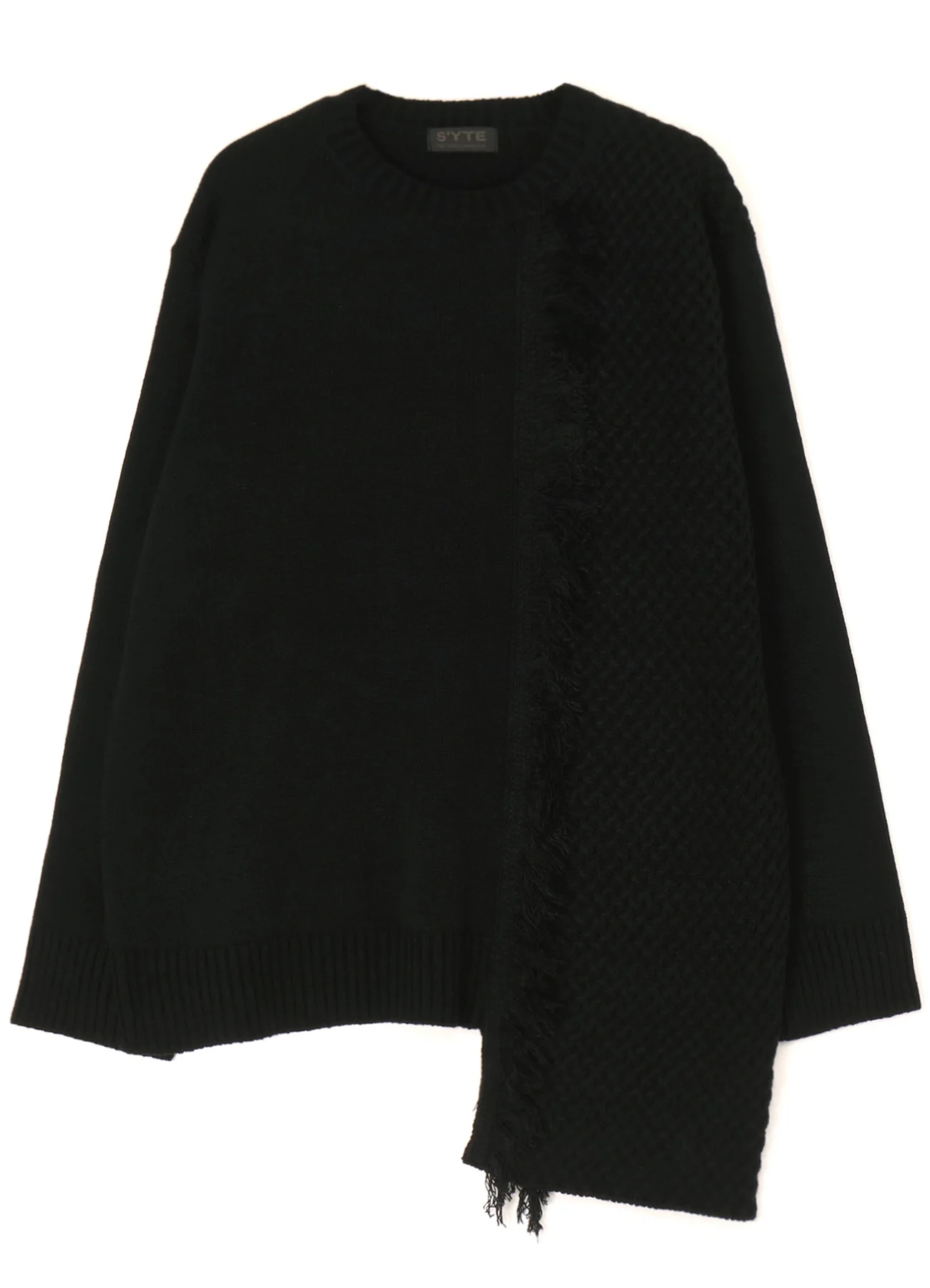 ASYMMETRICAL DESIGN KNIT WITH FRINGE DETAIL SWITCHED TO JACQUARD KNITTING - Image 7