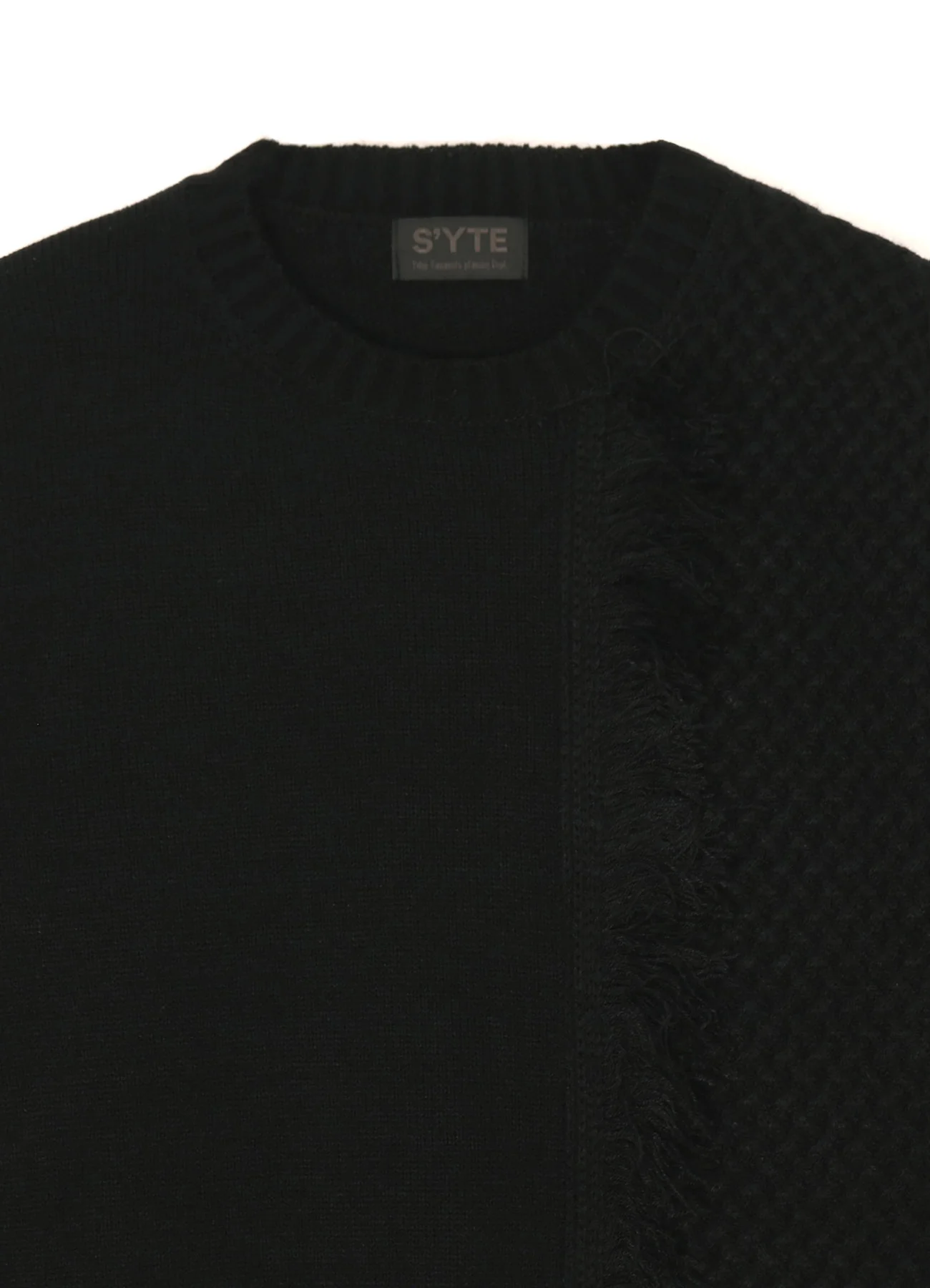 ASYMMETRICAL DESIGN KNIT WITH FRINGE DETAIL SWITCHED TO JACQUARD KNITTING - Image 8