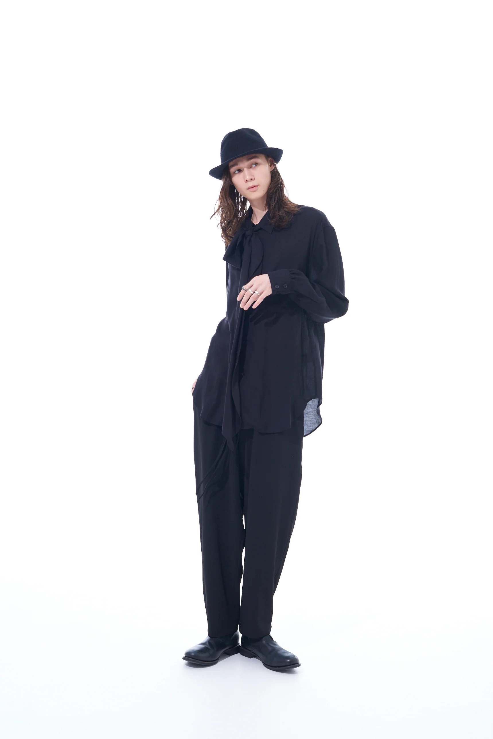 PE/RAYON GABARDINE STRETCH  SHIRRING AND LACES WAIST PANTS - Image 7