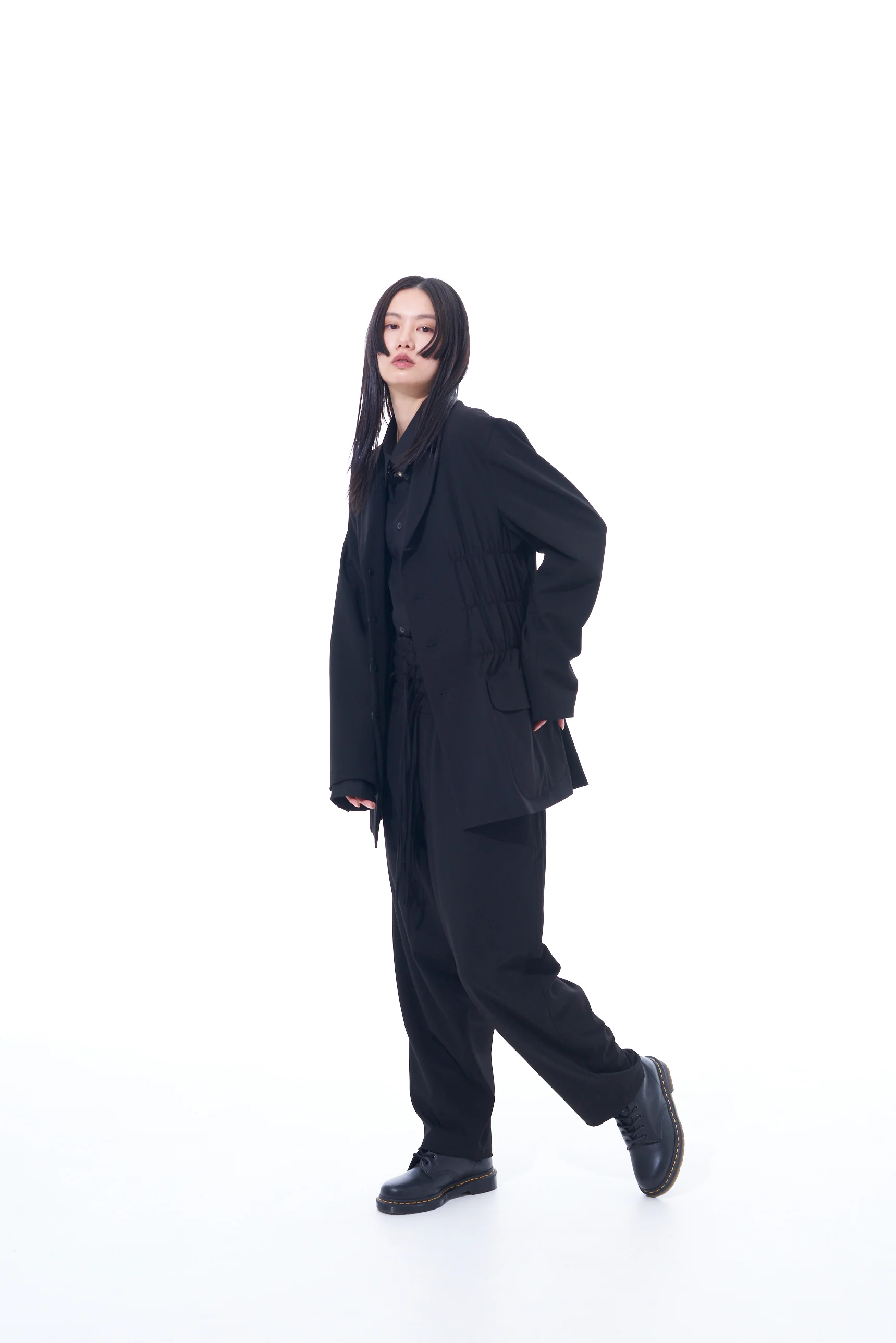 PE/RAYON GABARDINE STRETCH  SHIRRING AND LACES WAIST PANTS - Image 9