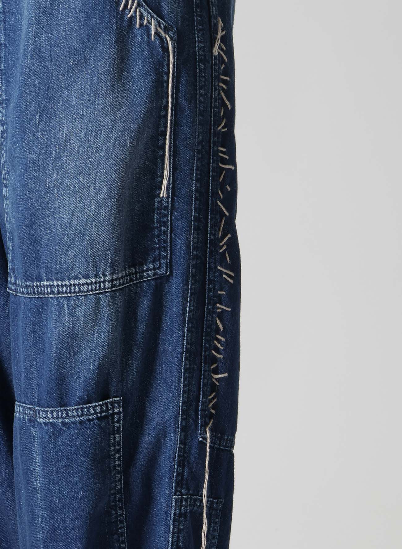 SPOTTED DENIM PATCHED-POCKET PANTS - Image 8