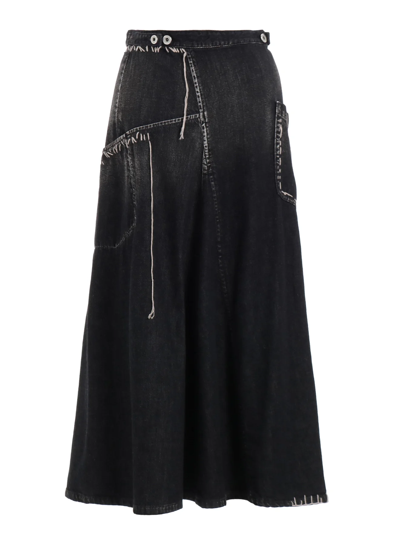 SPOTTED DENIM FLARE SKIRT WITH GUSSET - Image 4
