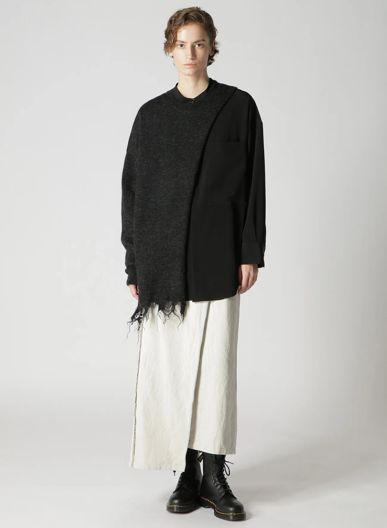 10oz DENIM PANELLED WRAP SKIRT - Image 10