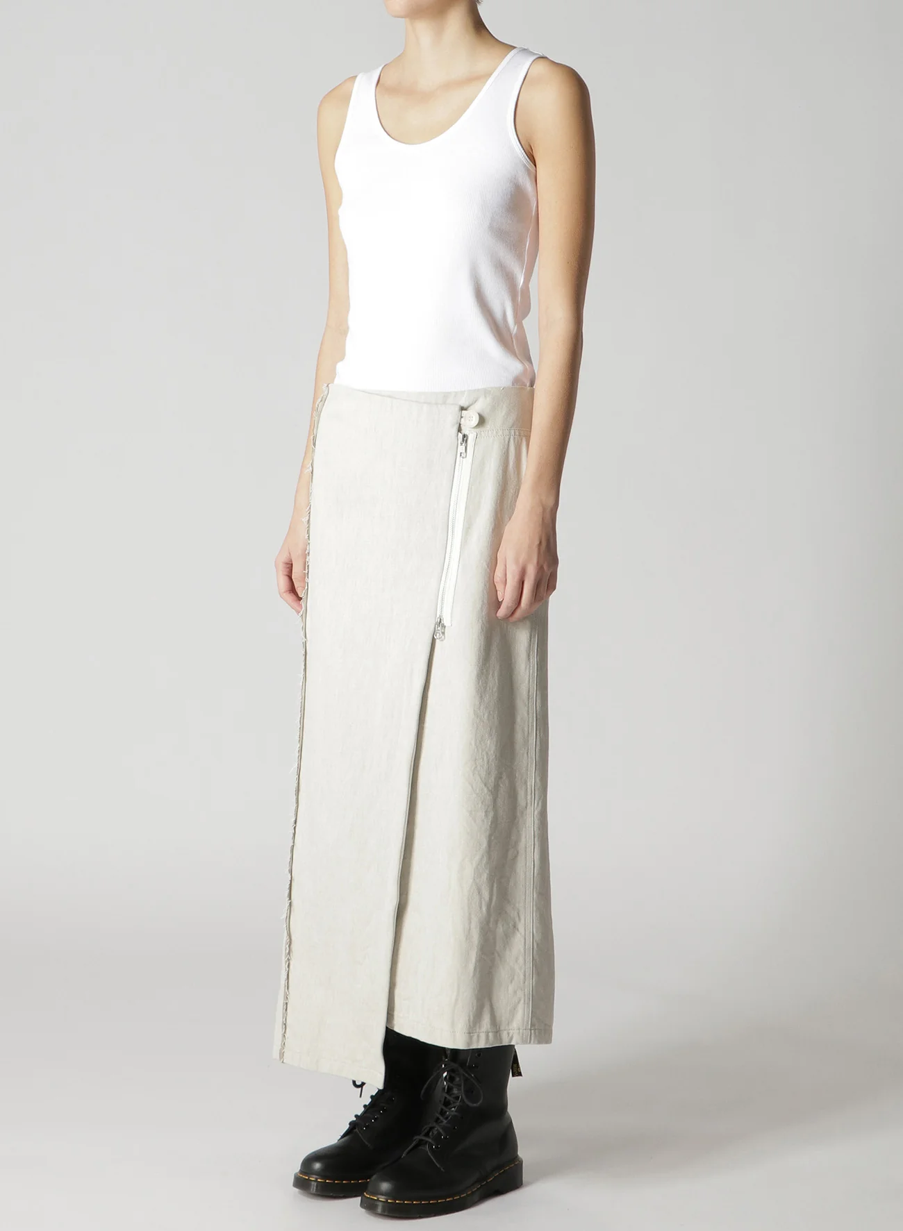 10oz DENIM PANELLED WRAP SKIRT - Image 12