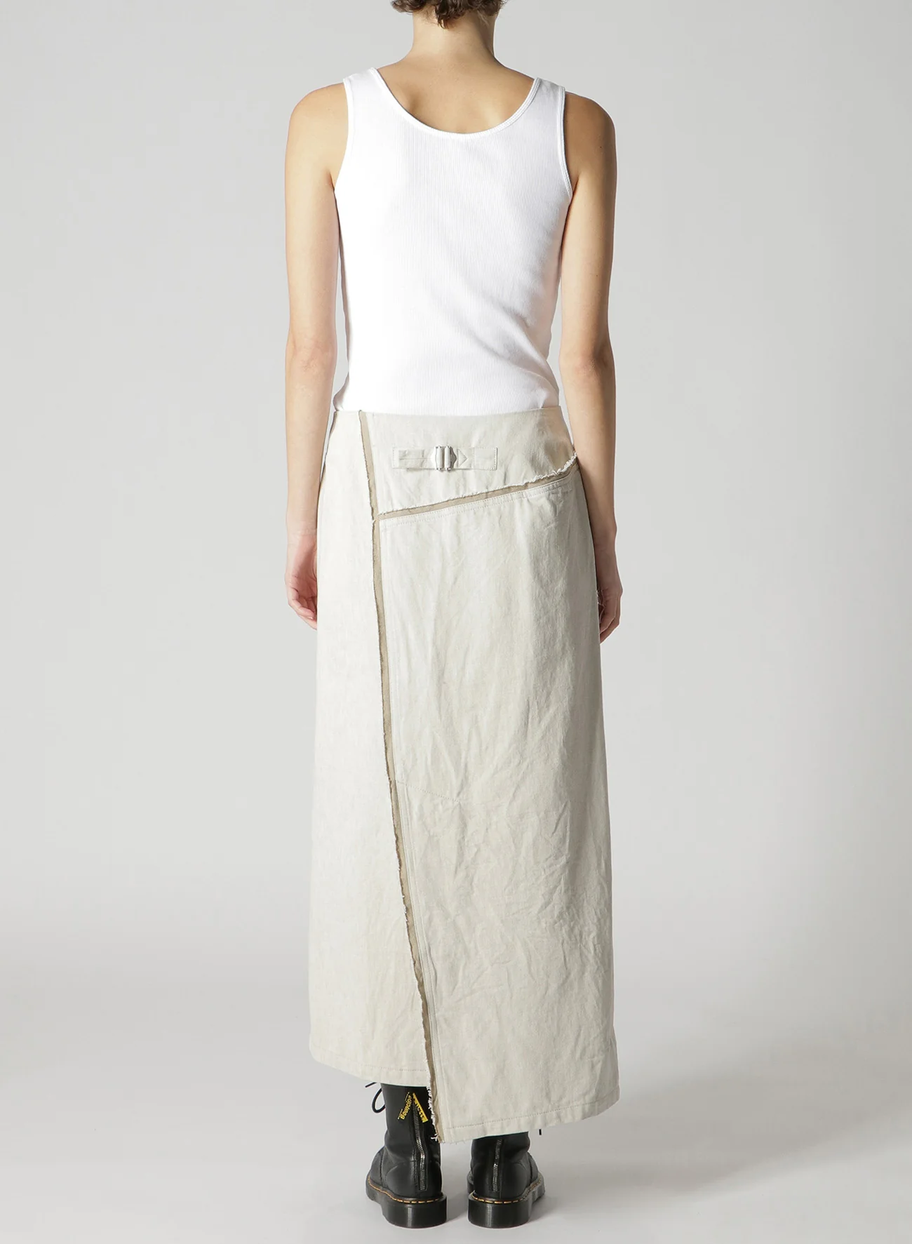 10oz DENIM PANELLED WRAP SKIRT - Image 14