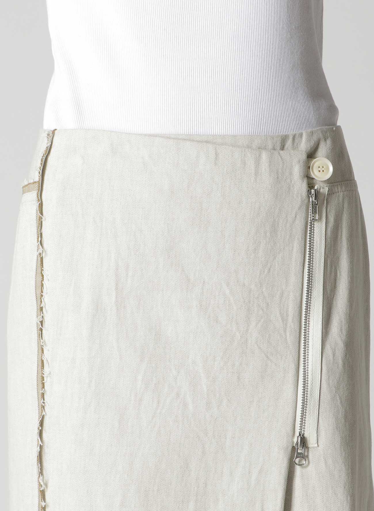 10oz DENIM PANELLED WRAP SKIRT - Image 5