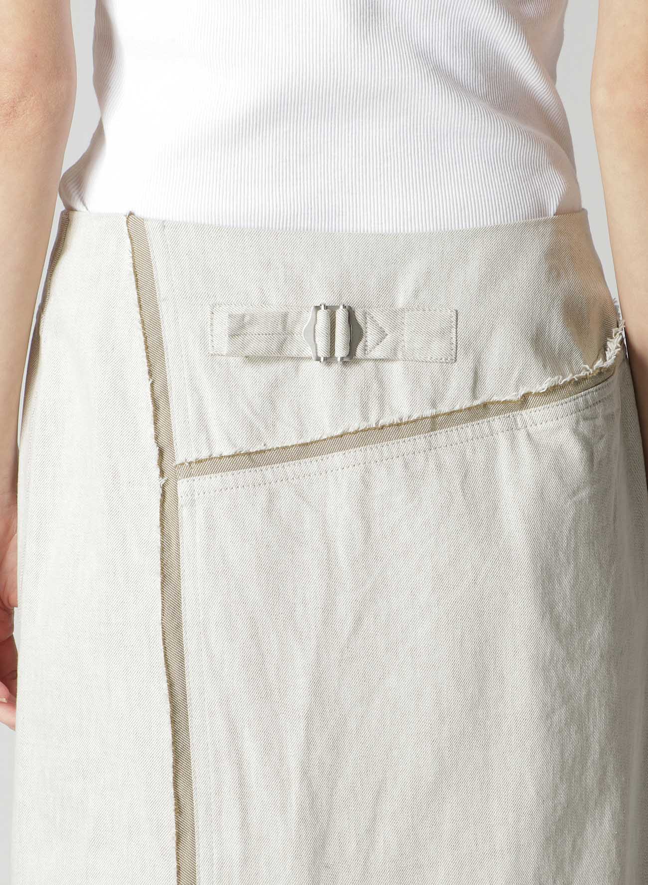10oz DENIM PANELLED WRAP SKIRT - Image 6