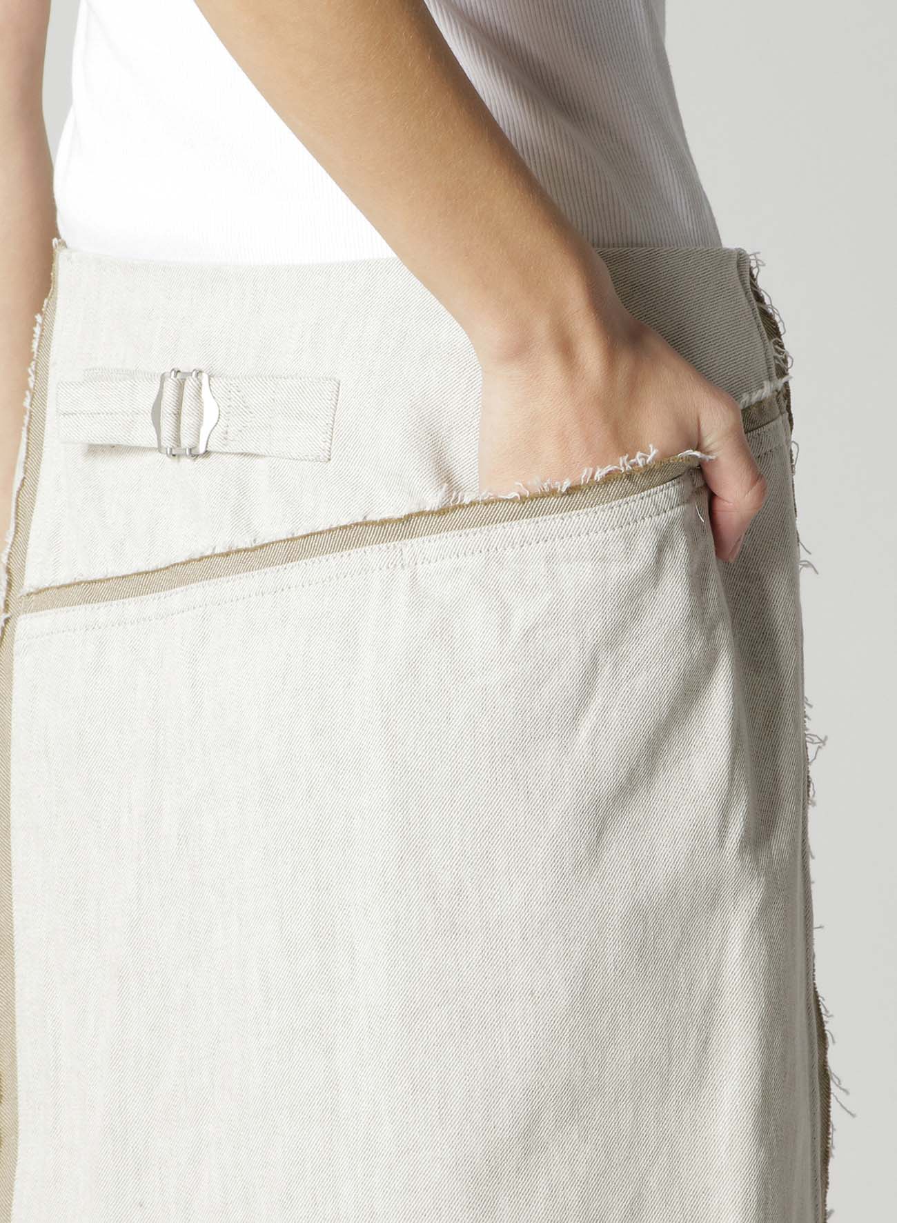 10oz DENIM PANELLED WRAP SKIRT - Image 7