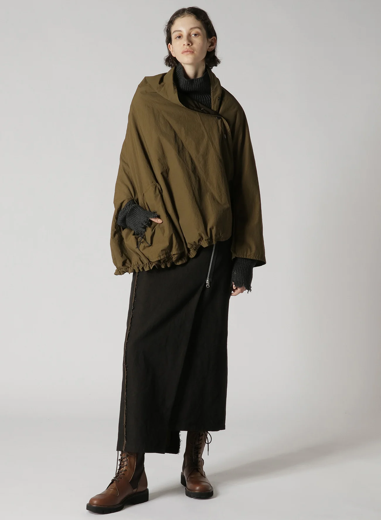 10oz DENIM PANELLED WRAP SKIRT - Image 10