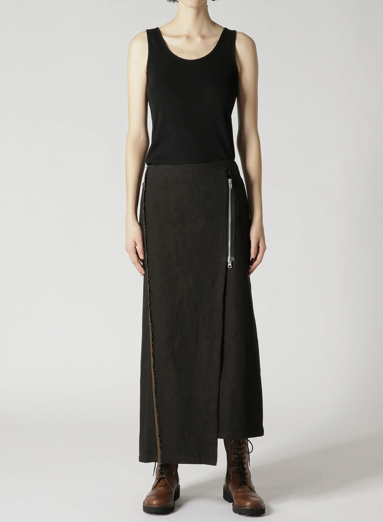 10oz DENIM PANELLED WRAP SKIRT - Image 11