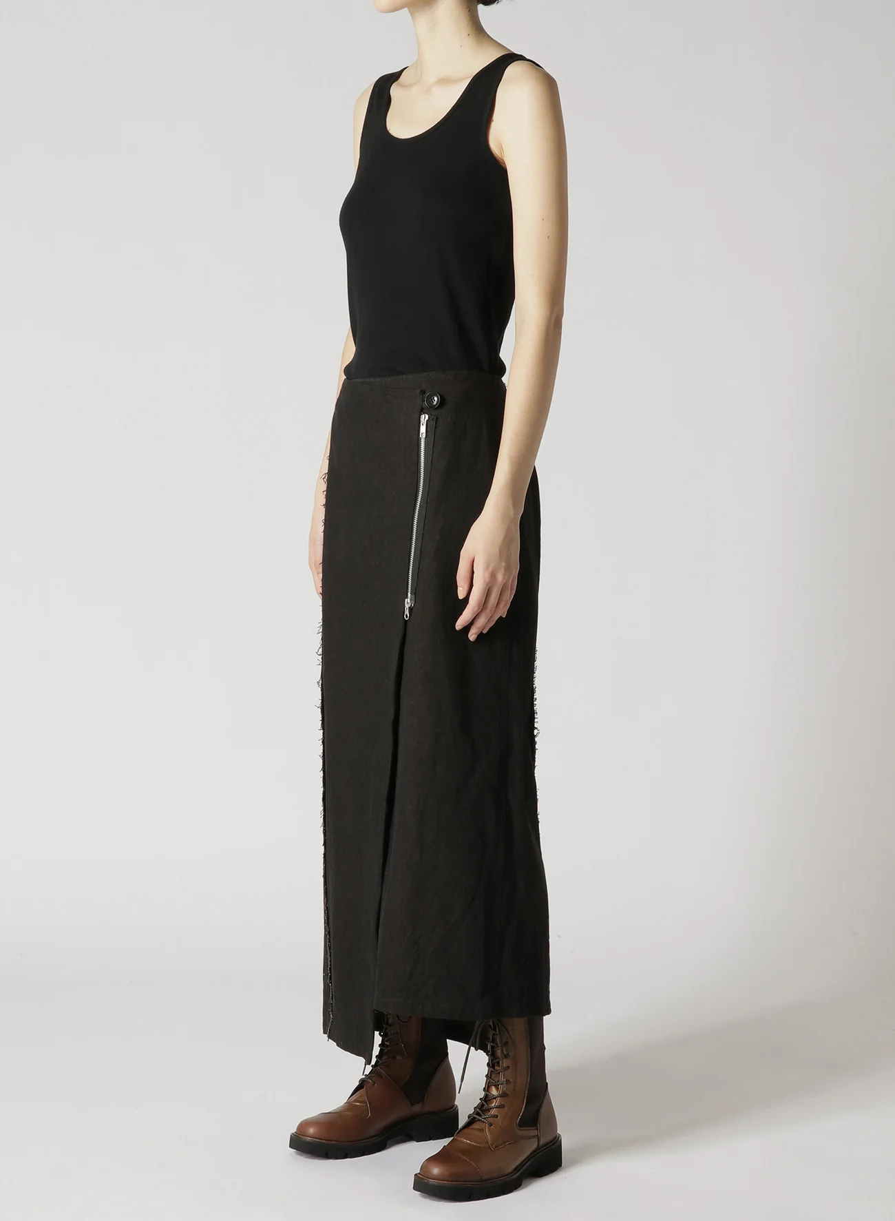 10oz DENIM PANELLED WRAP SKIRT - Image 12