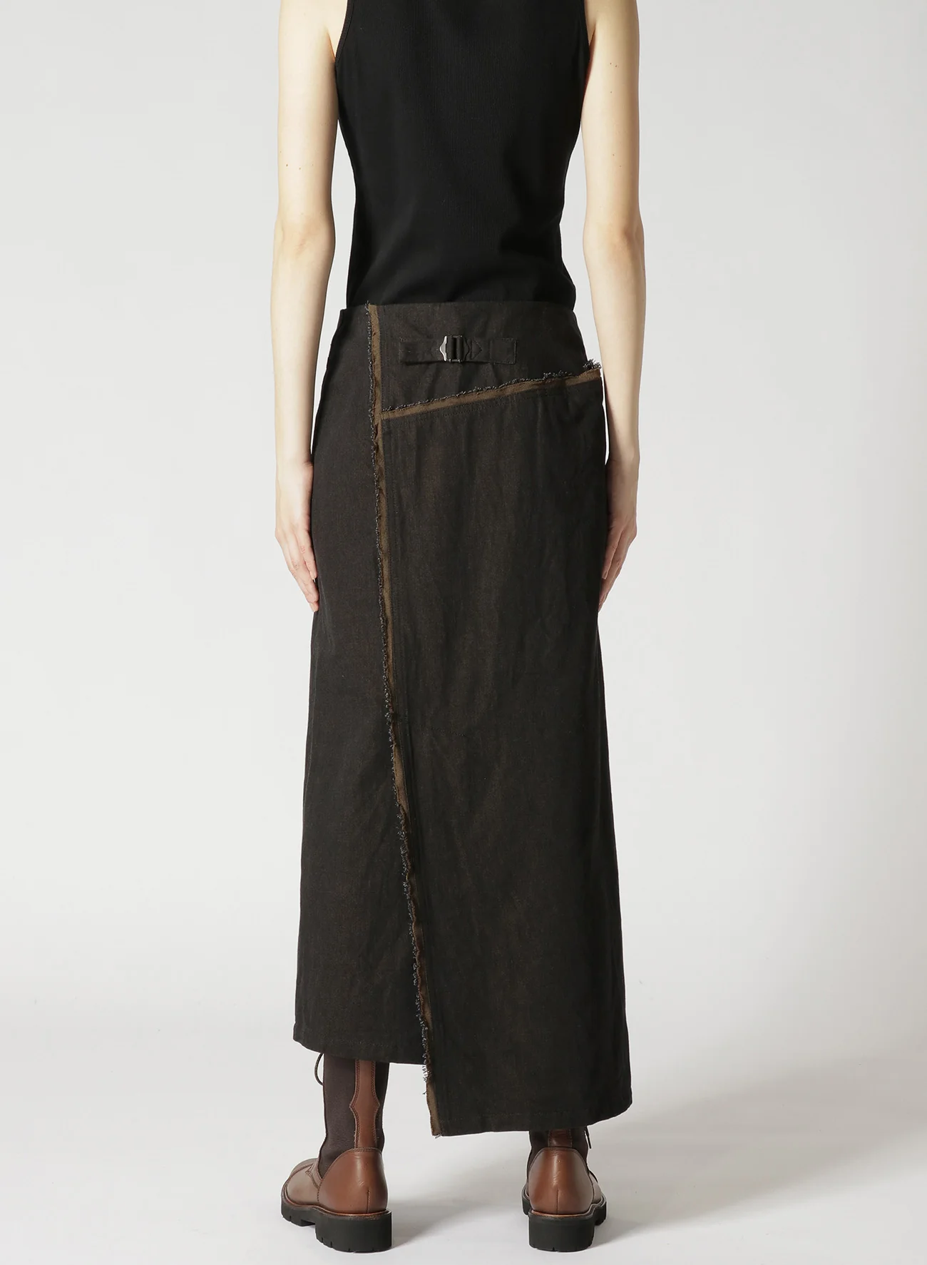 10oz DENIM PANELLED WRAP SKIRT - Image 14
