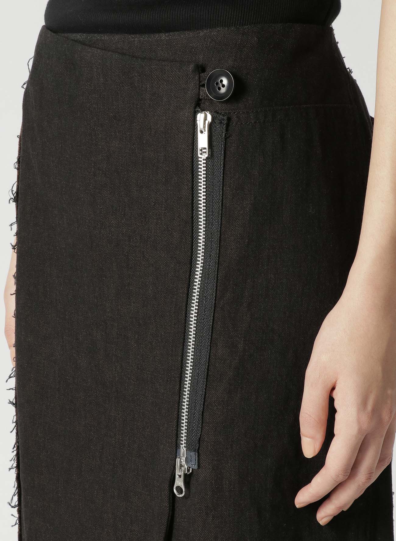 10oz DENIM PANELLED WRAP SKIRT - Image 5