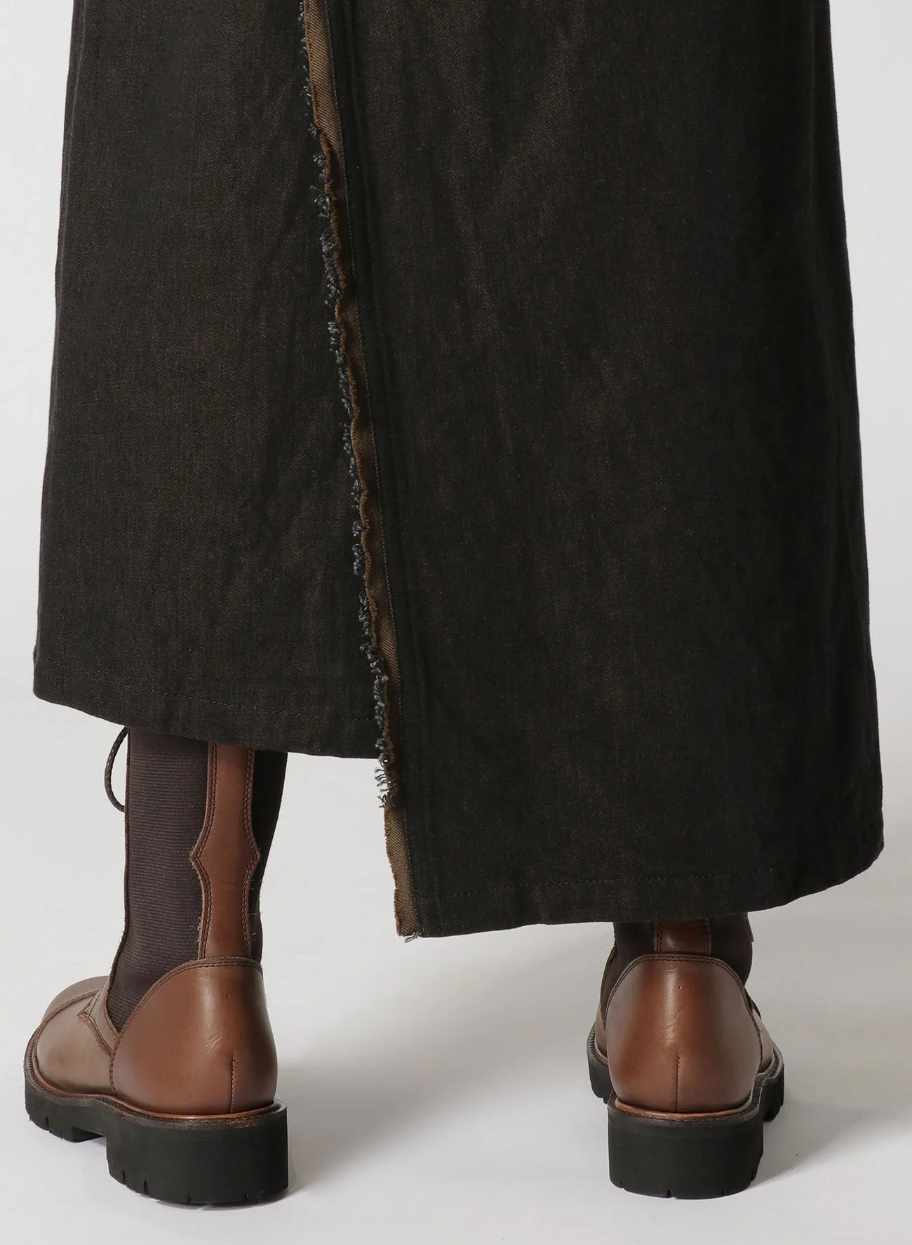 10oz DENIM PANELLED WRAP SKIRT - Image 9